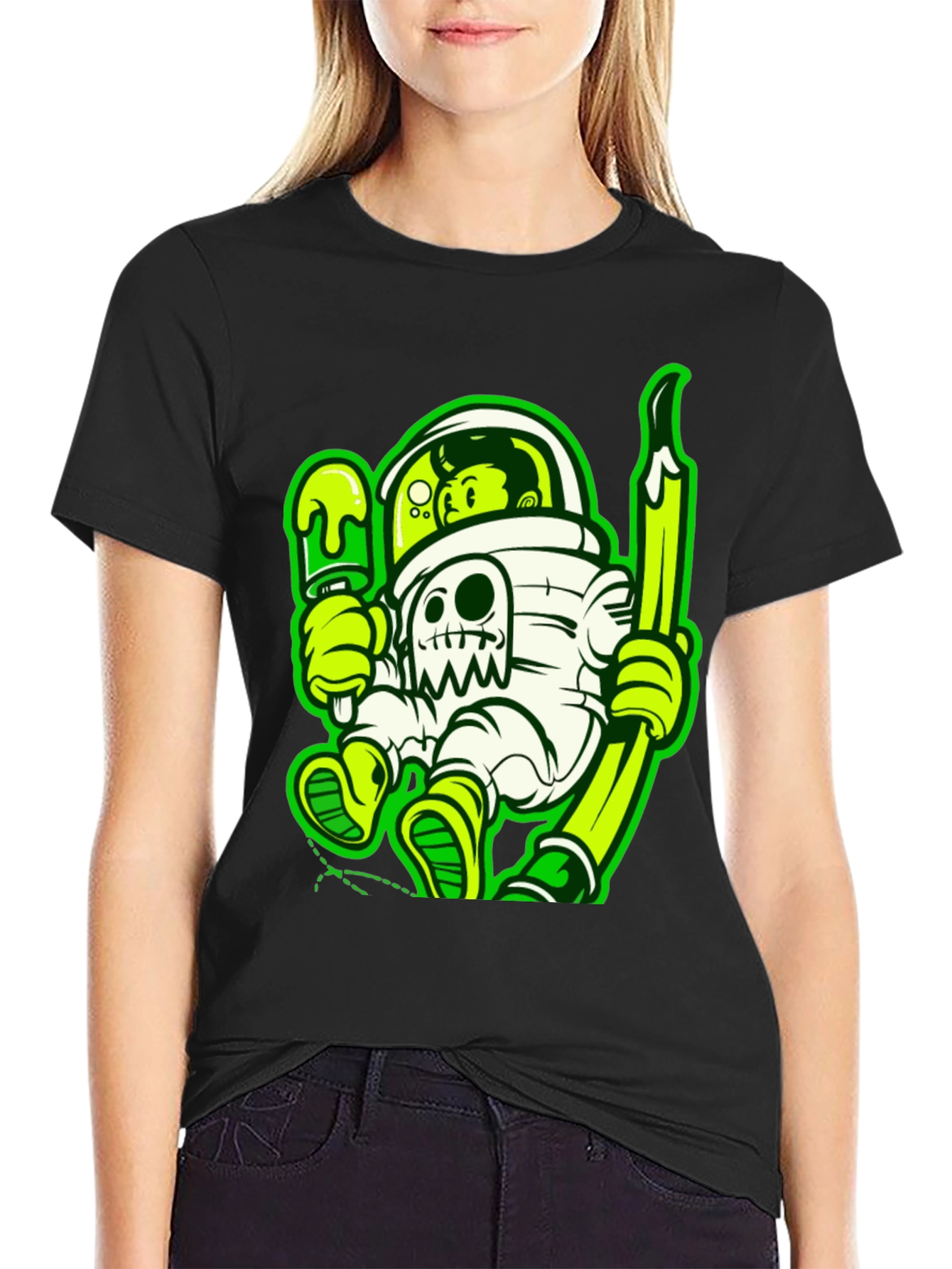 Astronaut Cartoon Graphic T-Shirt