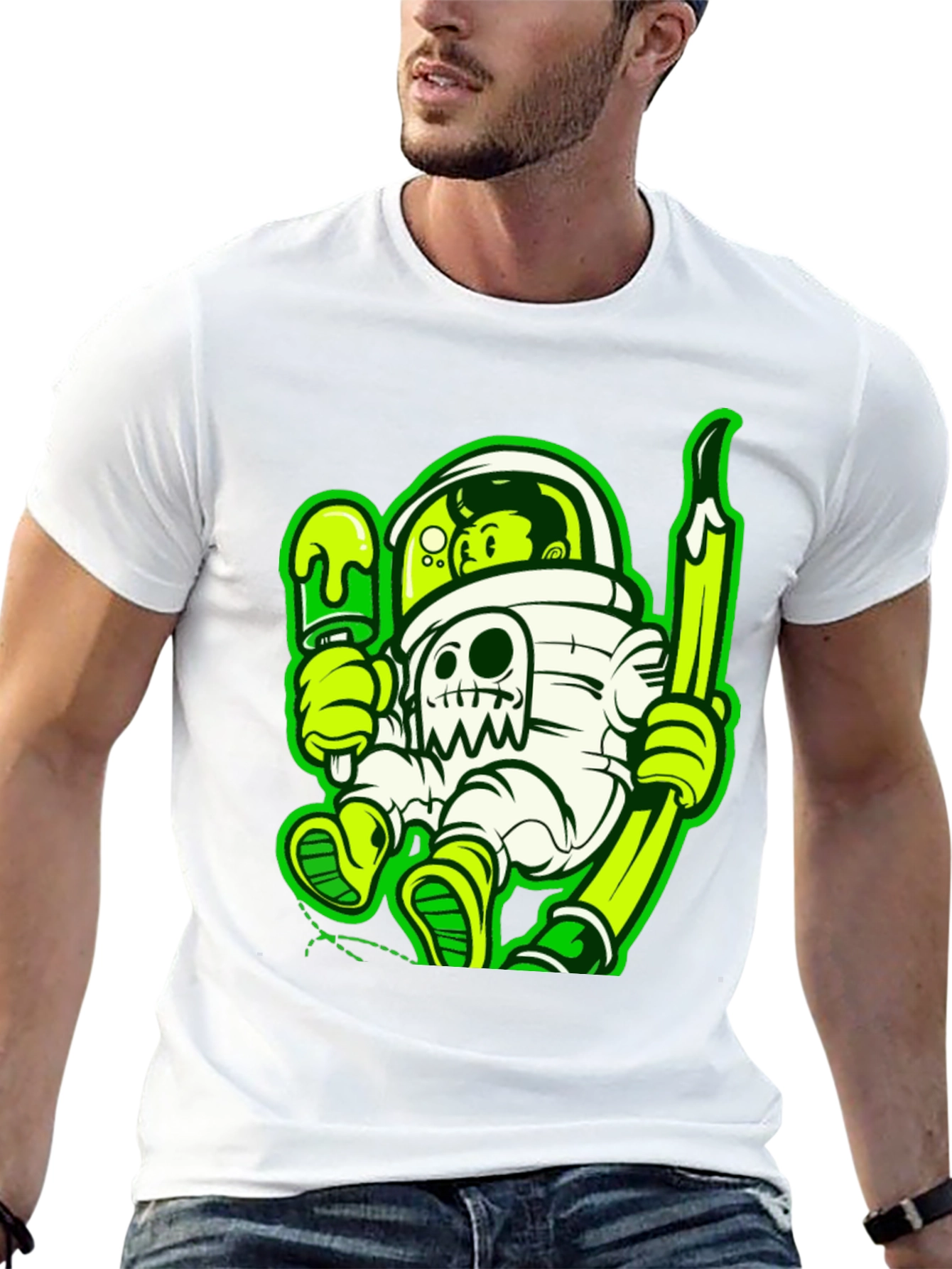 Astronaut Cartoon Graphic T-Shirt