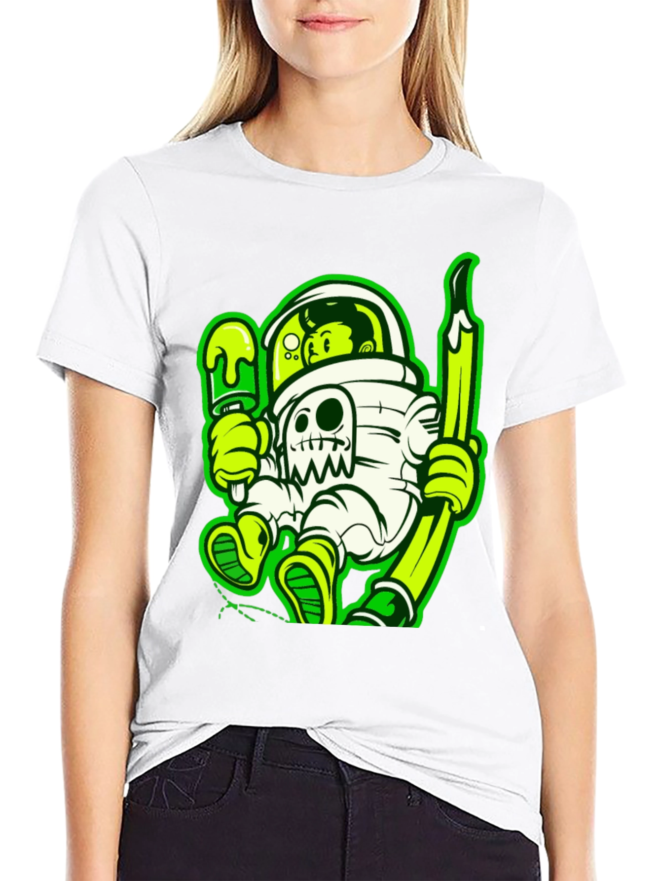 Astronaut Cartoon Graphic T-Shirt