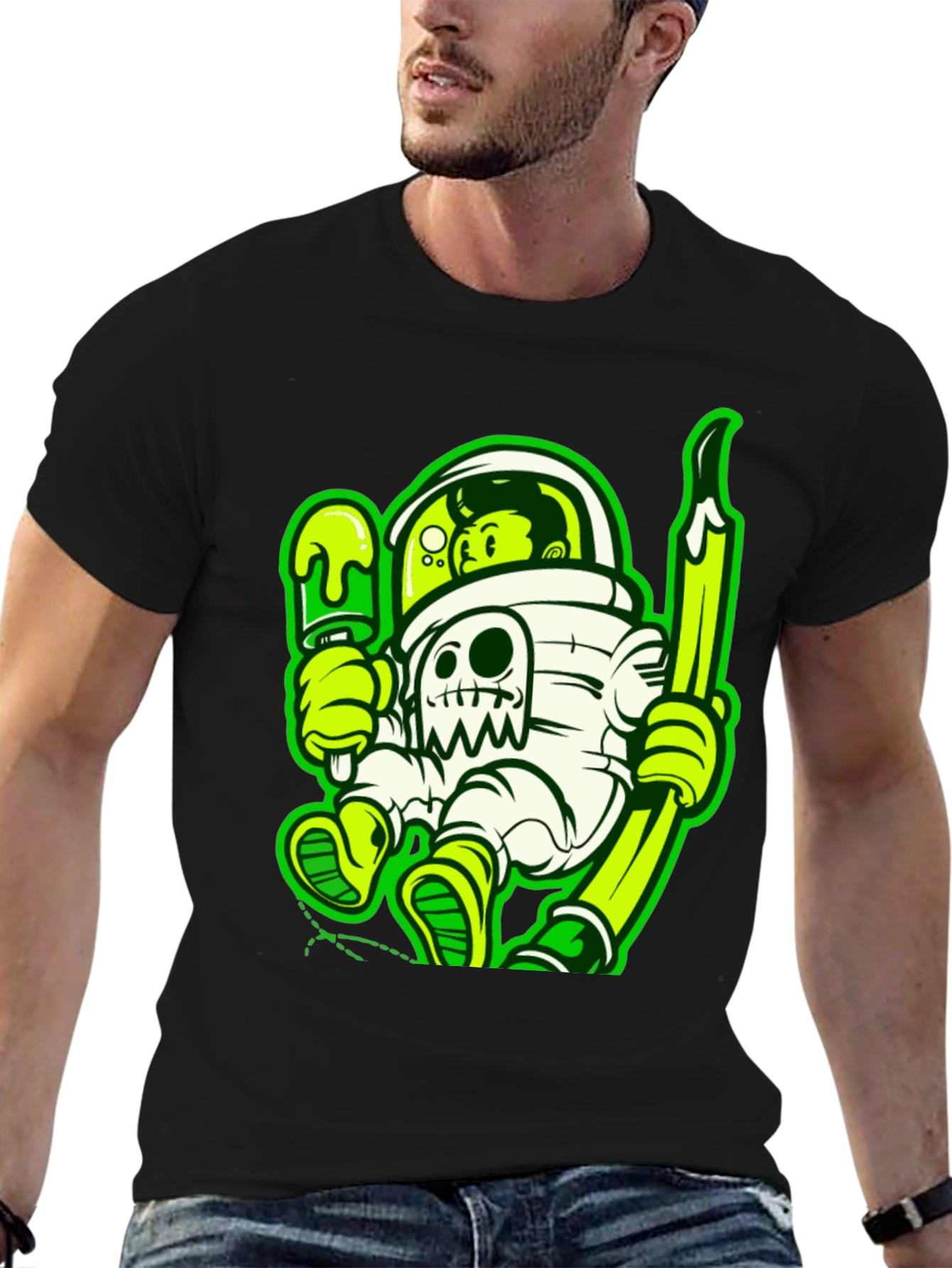 Astronaut Cartoon Graphic T-Shirt