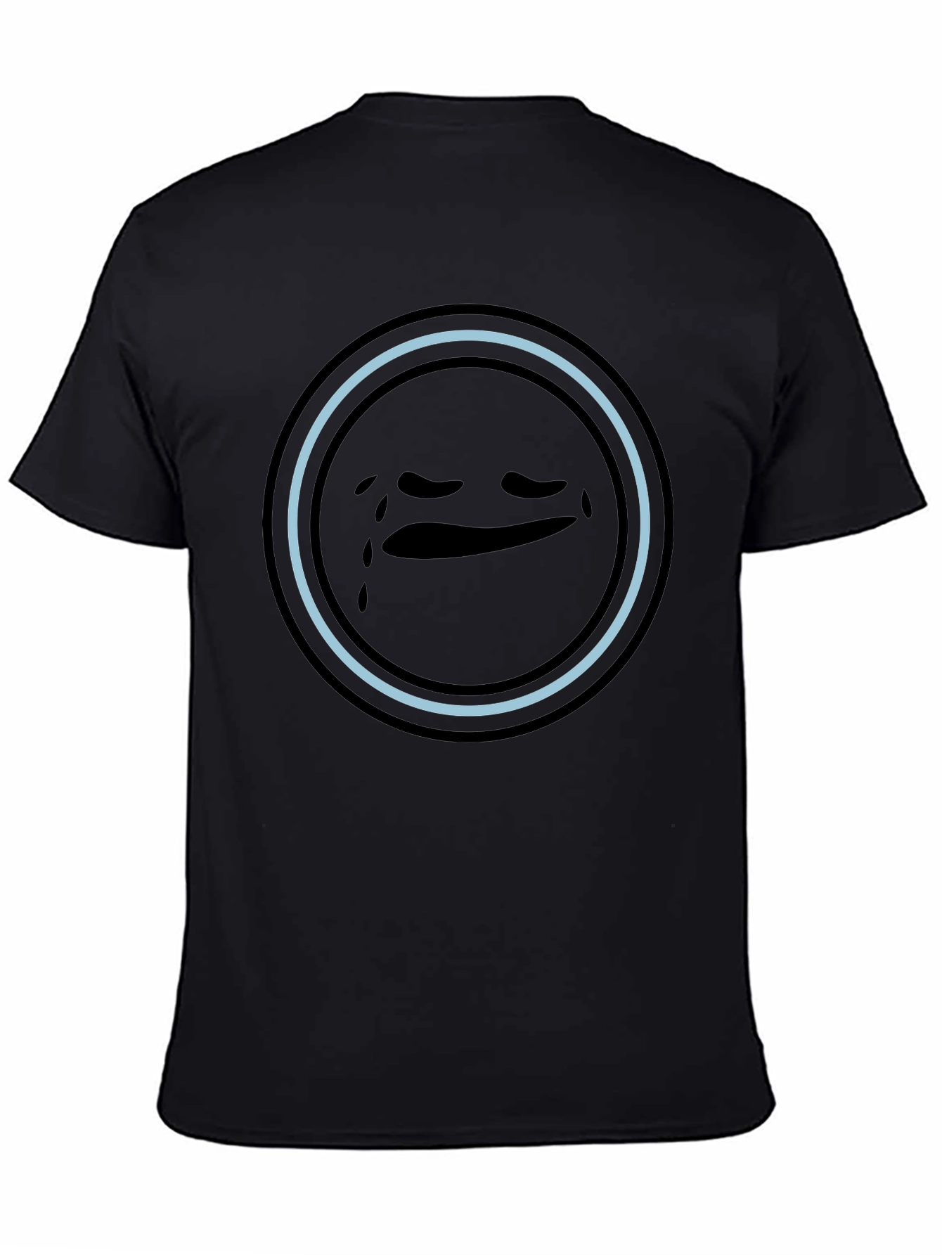 Sad Emoji Graphic Tee - Unisex Black T-Shirt
