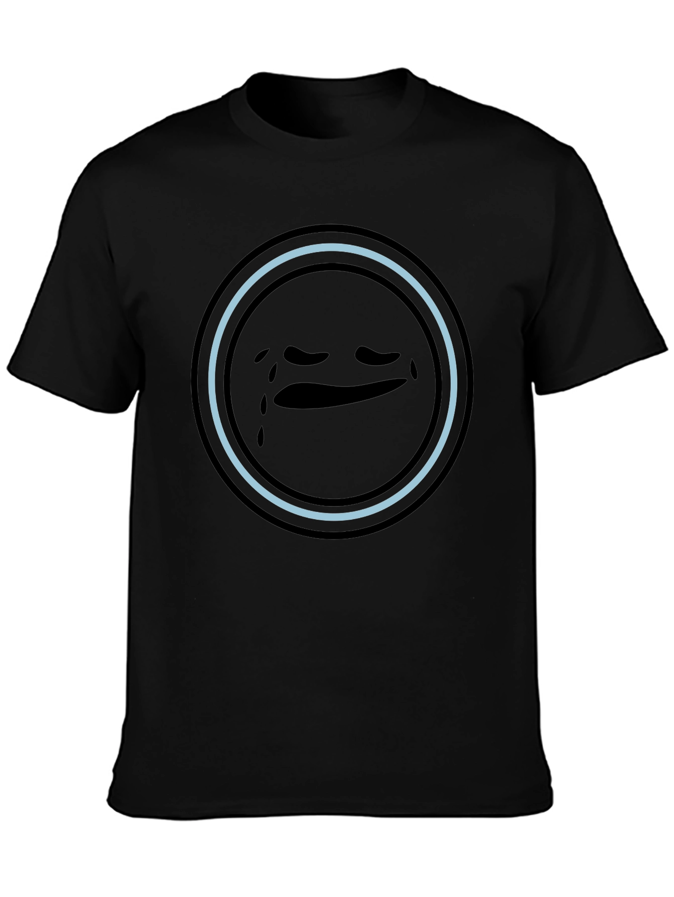 Sad Emoji Graphic Tee - Unisex Black T-Shirt