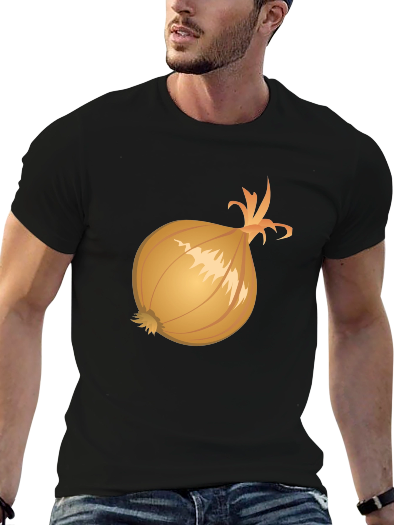 Onion Graphic Tee - Casual Black T-Shirt