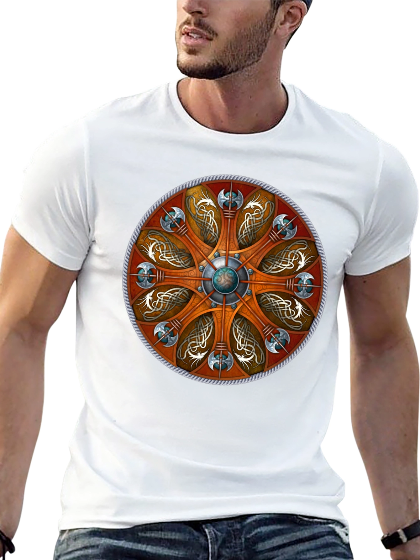 Viking Shield Graphic Tee - Norse Mythology T-Shirt