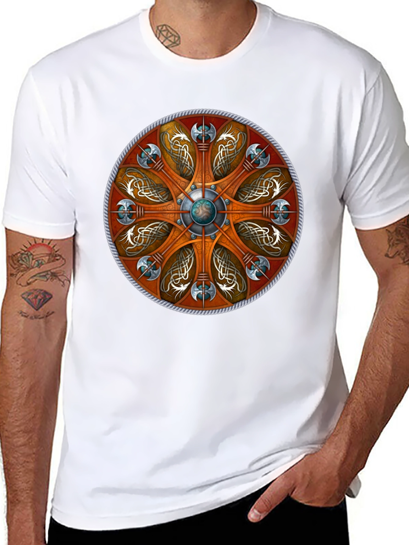 Viking Shield Graphic Tee - Norse Mythology T-Shirt