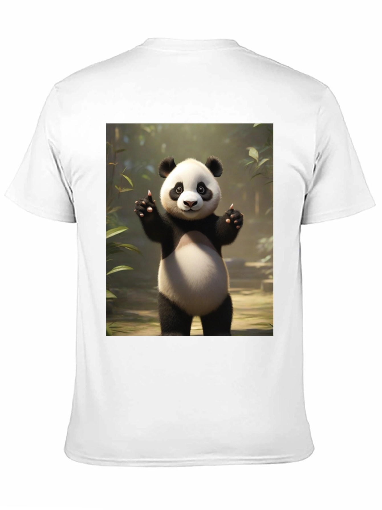 Cute Panda Graphic Black T-Shirt
