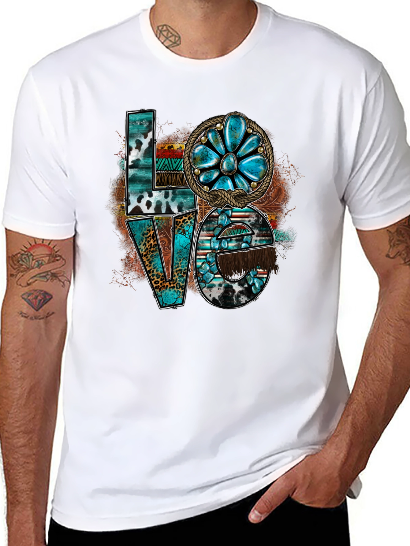 Western Turquoise LOVE Graphic Tee