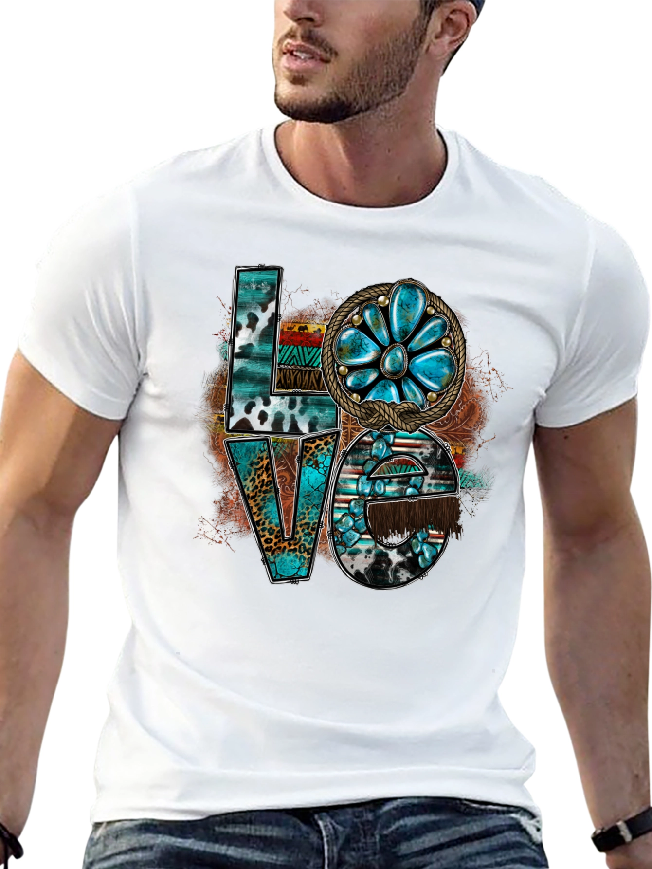Western Turquoise LOVE Graphic Tee
