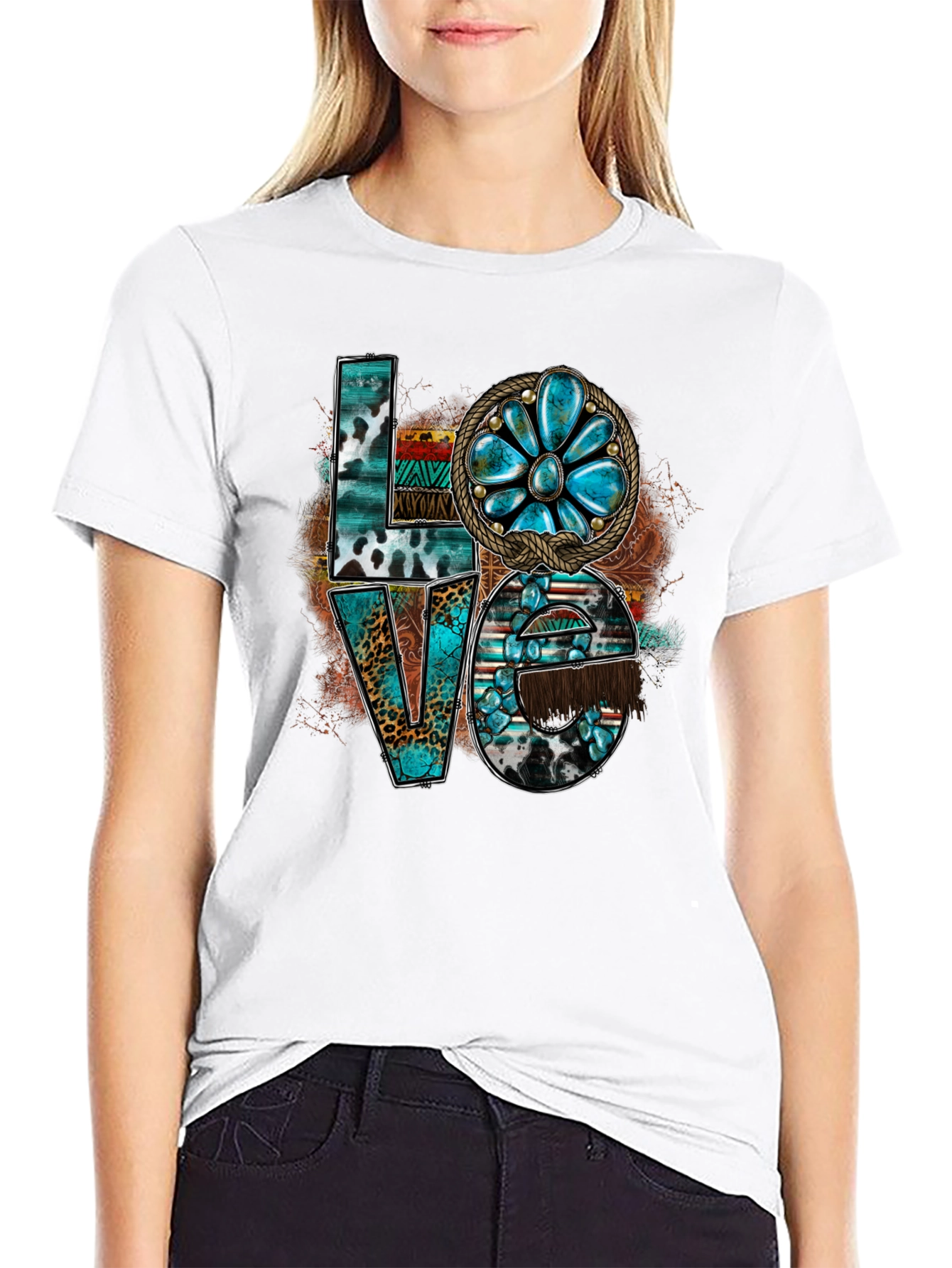 Western Turquoise LOVE Graphic Tee