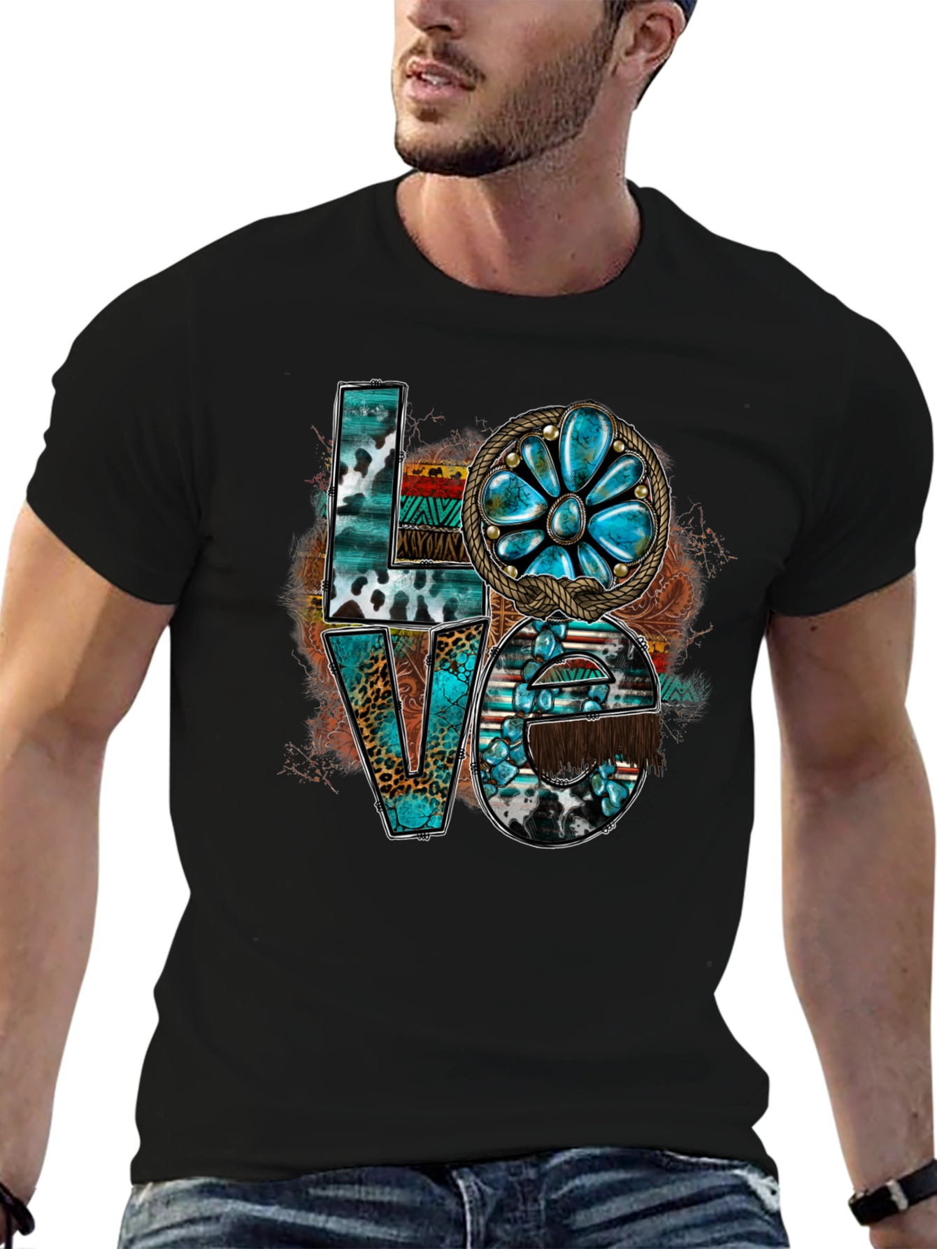 Western Turquoise LOVE Graphic Tee