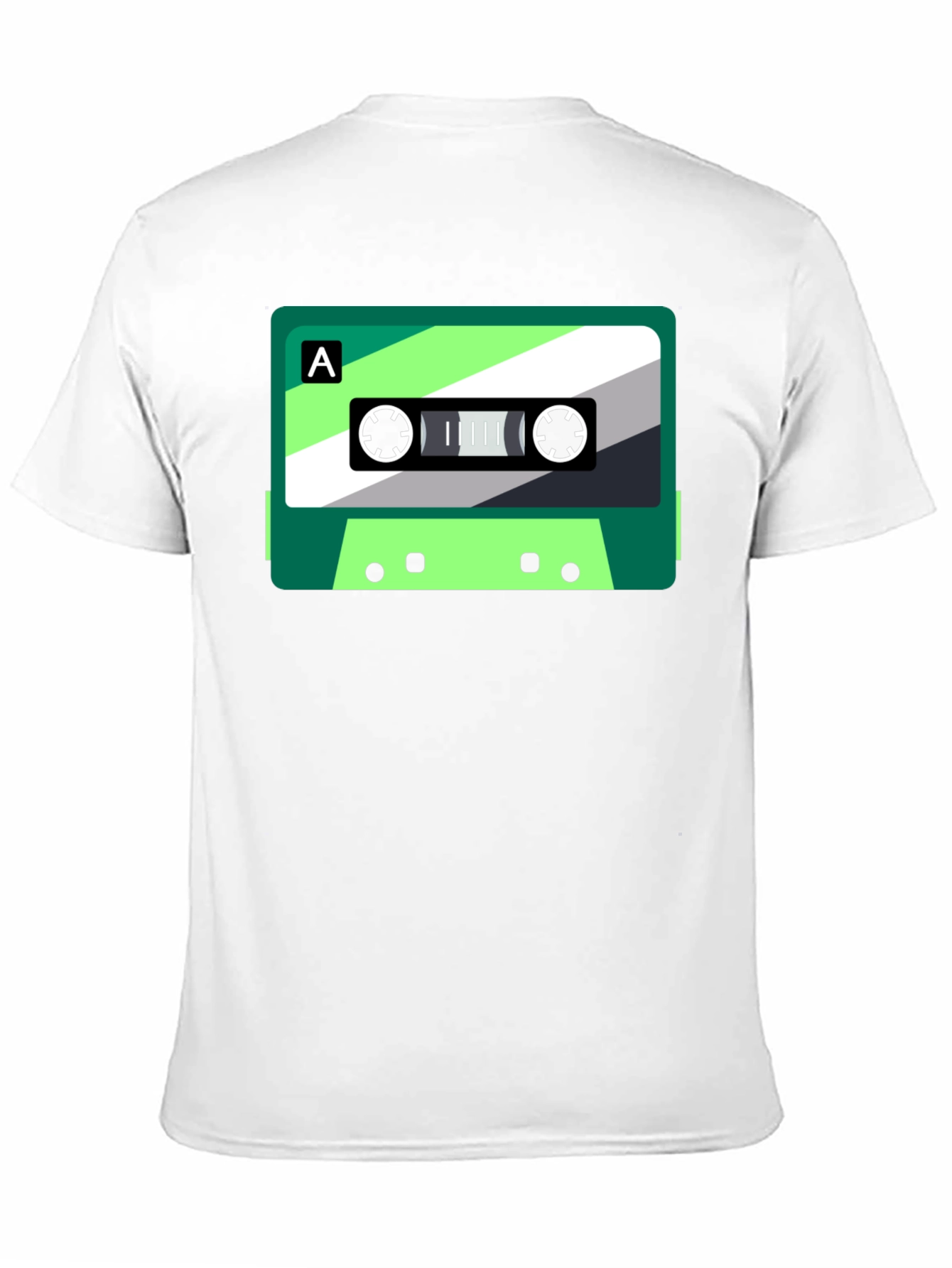 Retro Cassette Graphic Tee - Black Cotton Blend