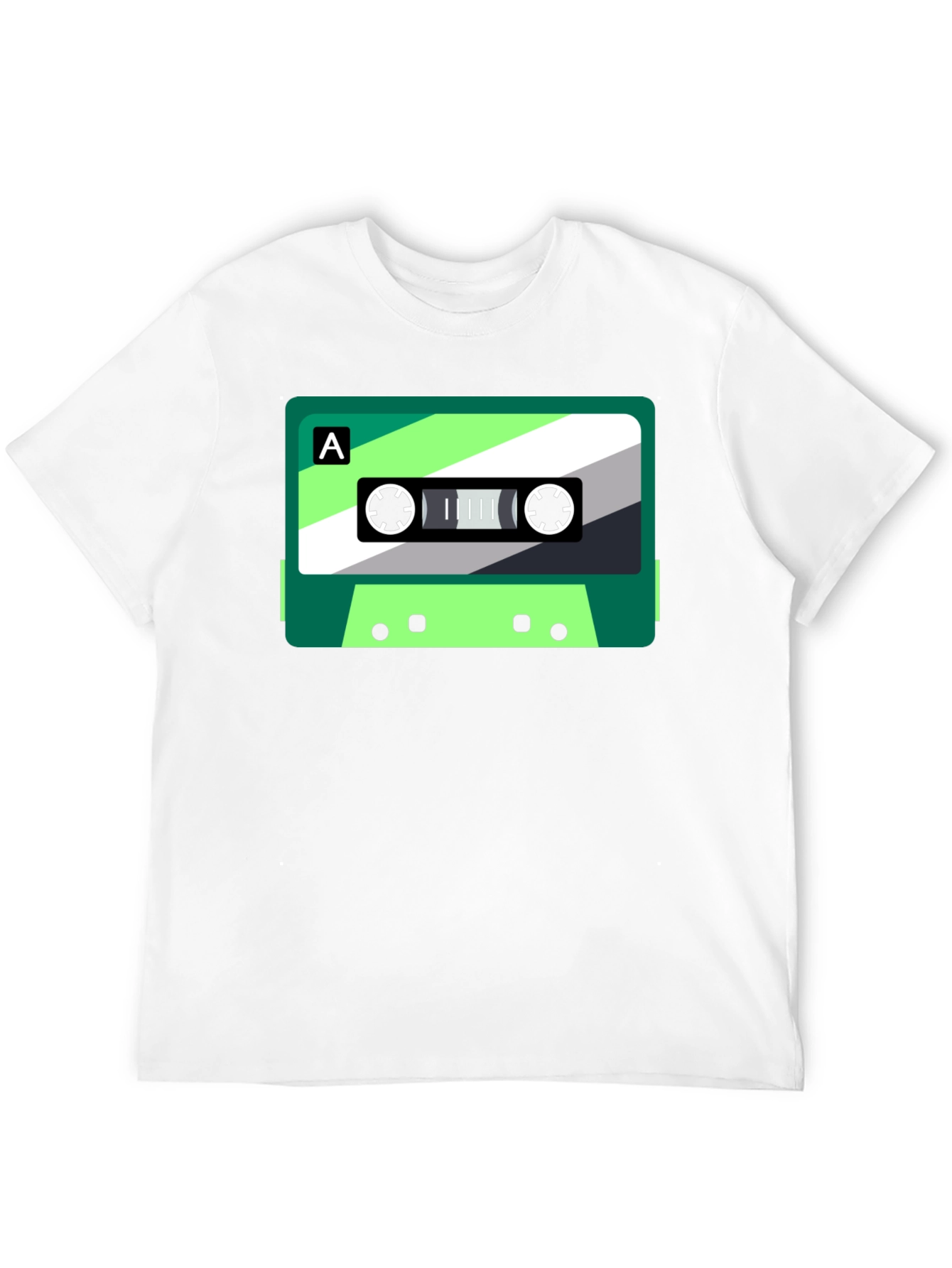 Retro Cassette Graphic Tee - Black Cotton Blend