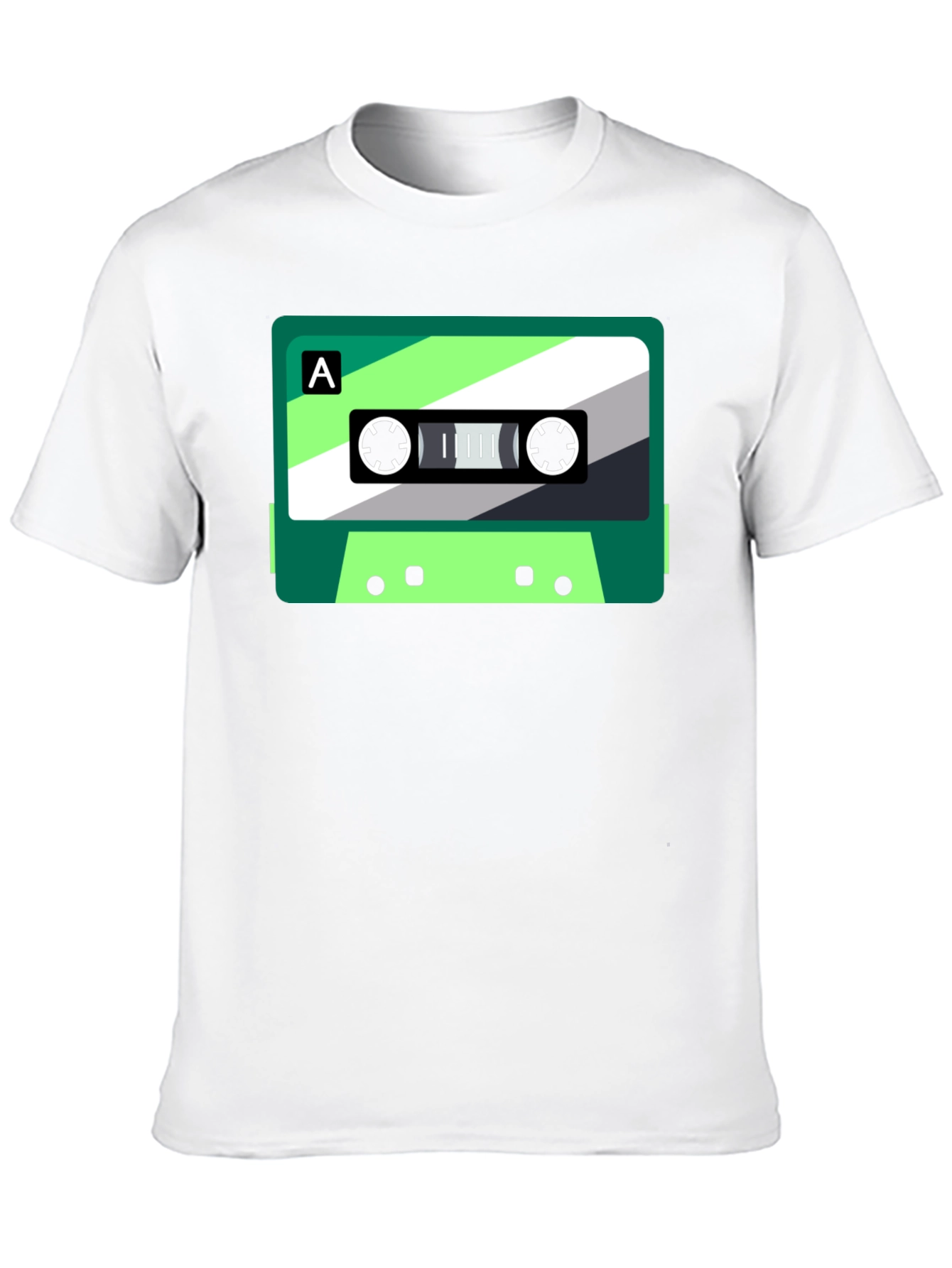 Retro Cassette Graphic Tee - Black Cotton Blend