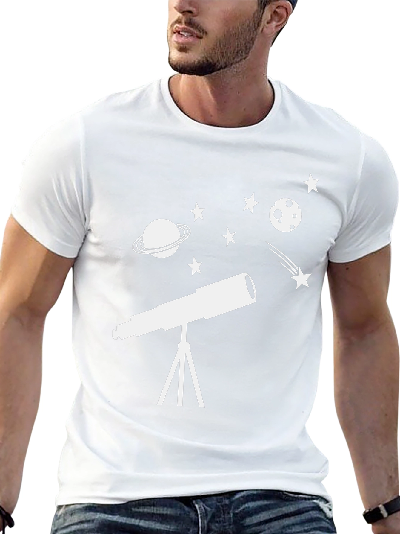 Astronomy Telescope T-Shirt - Space Design
