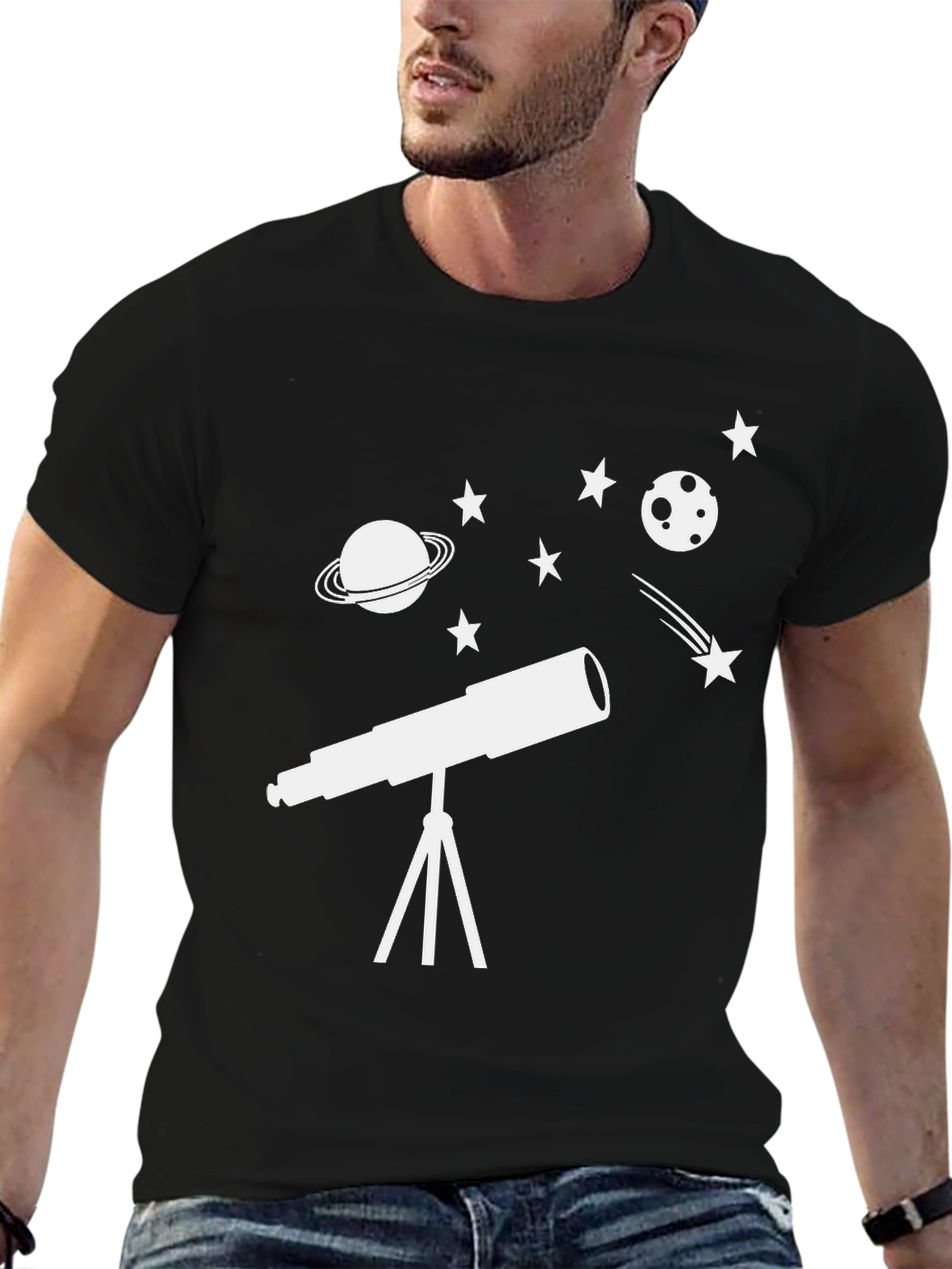 Astronomy Telescope T-Shirt - Space Design