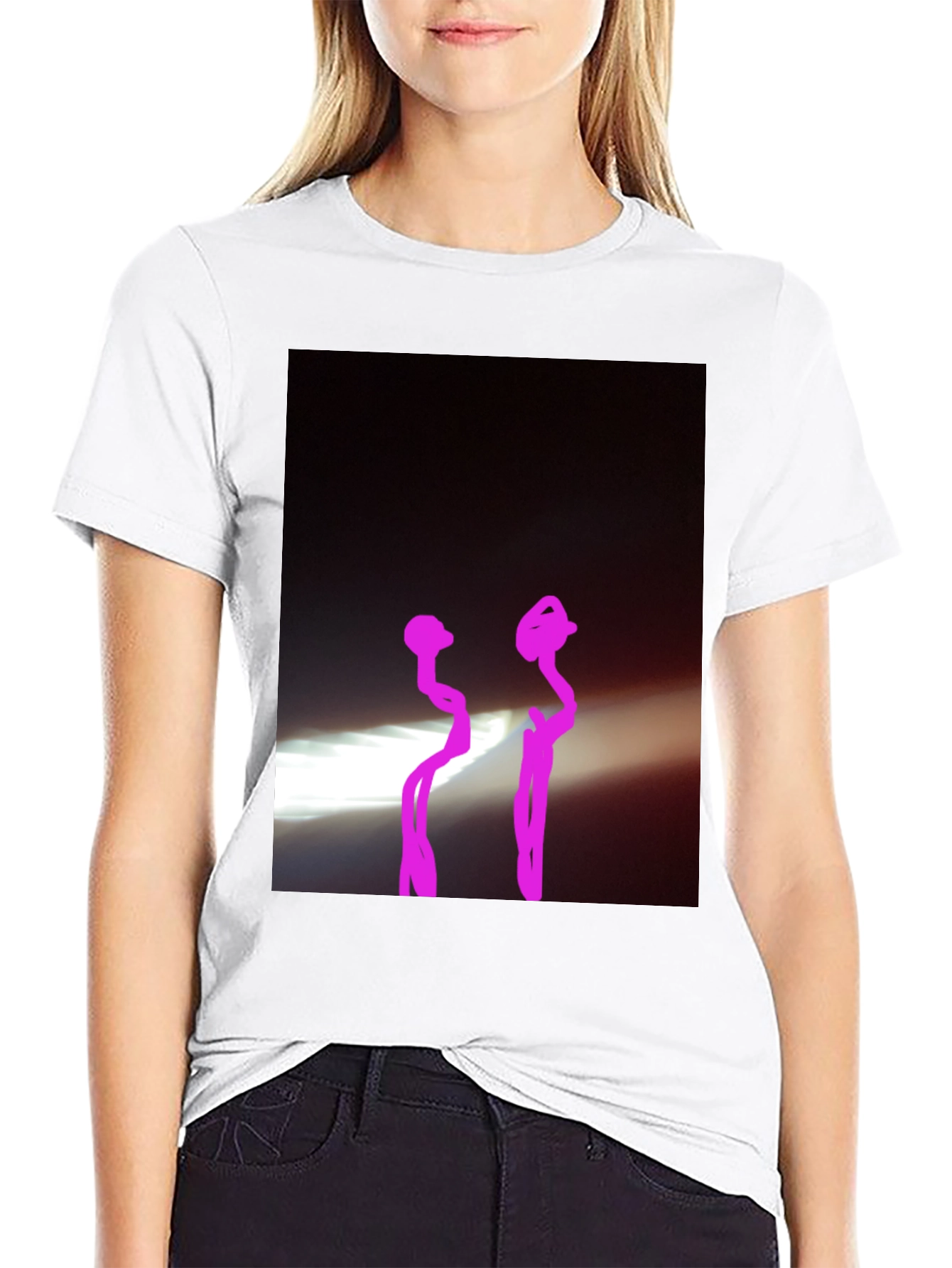 Black Graphic Tee with Abstract Design