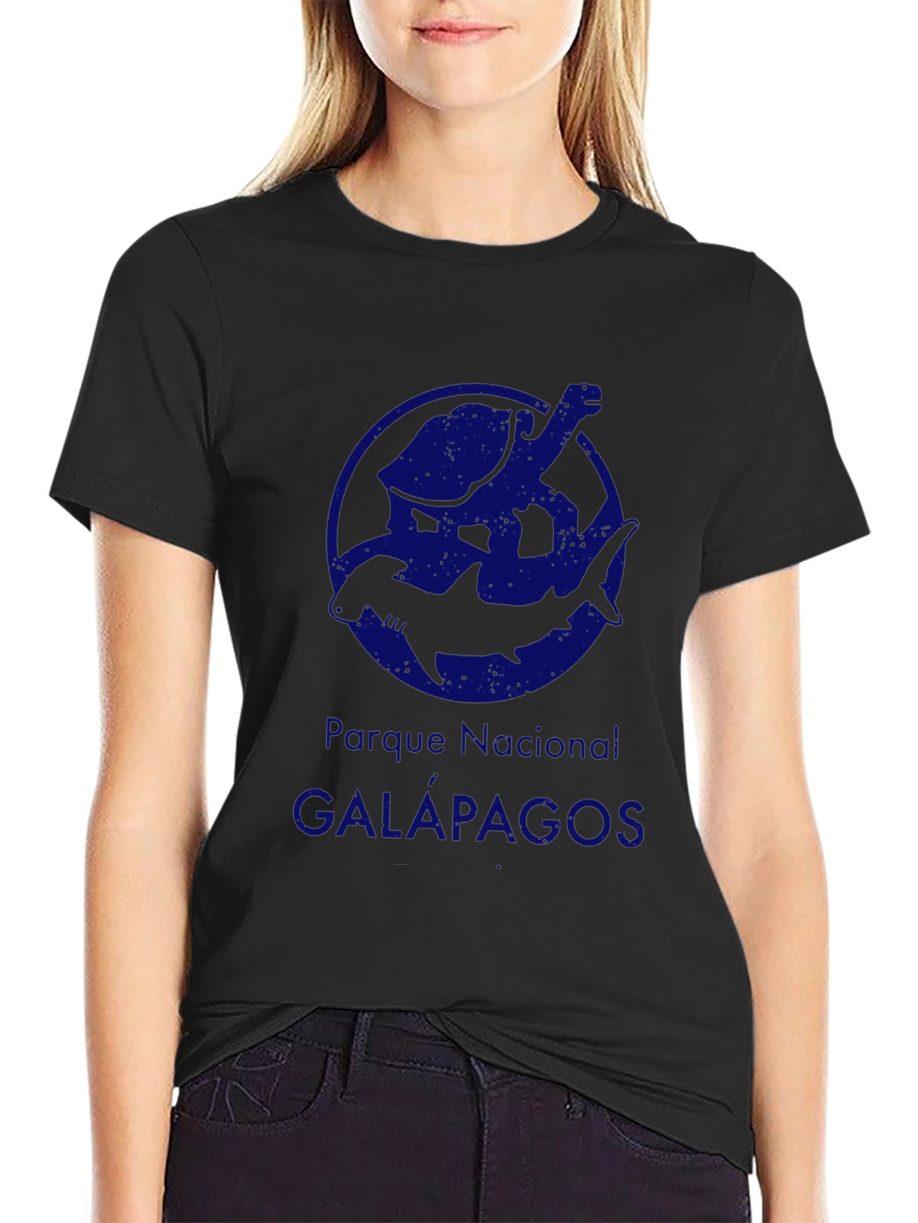 Galapagos National Park T-Shirt - Turtle & Shark Design
