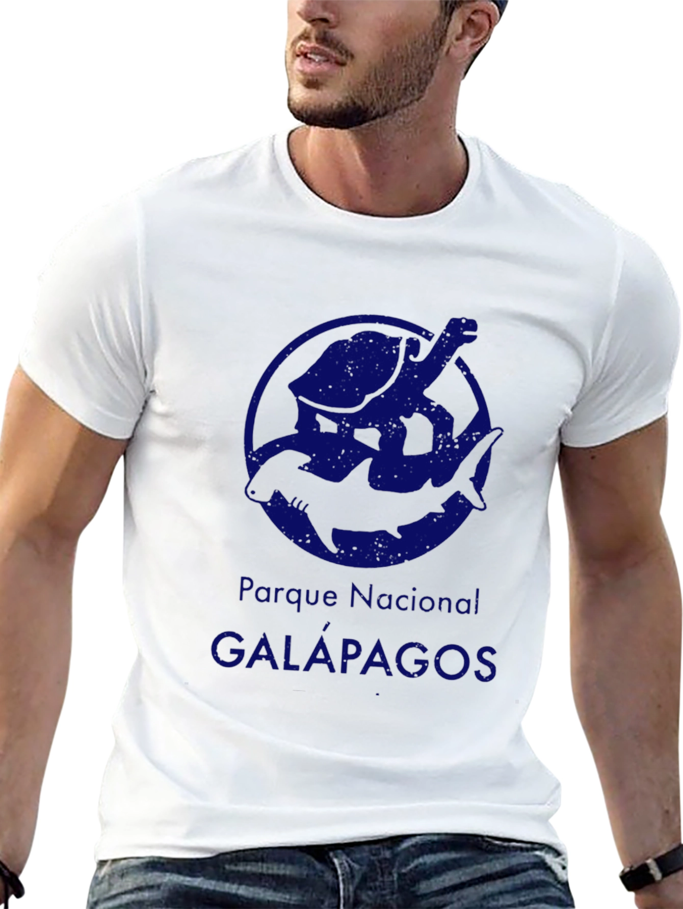 Galapagos National Park T-Shirt - Turtle & Shark Design
