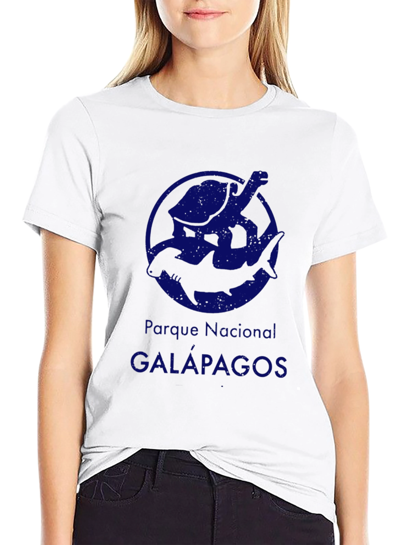 Galapagos National Park T-Shirt - Turtle & Shark Design