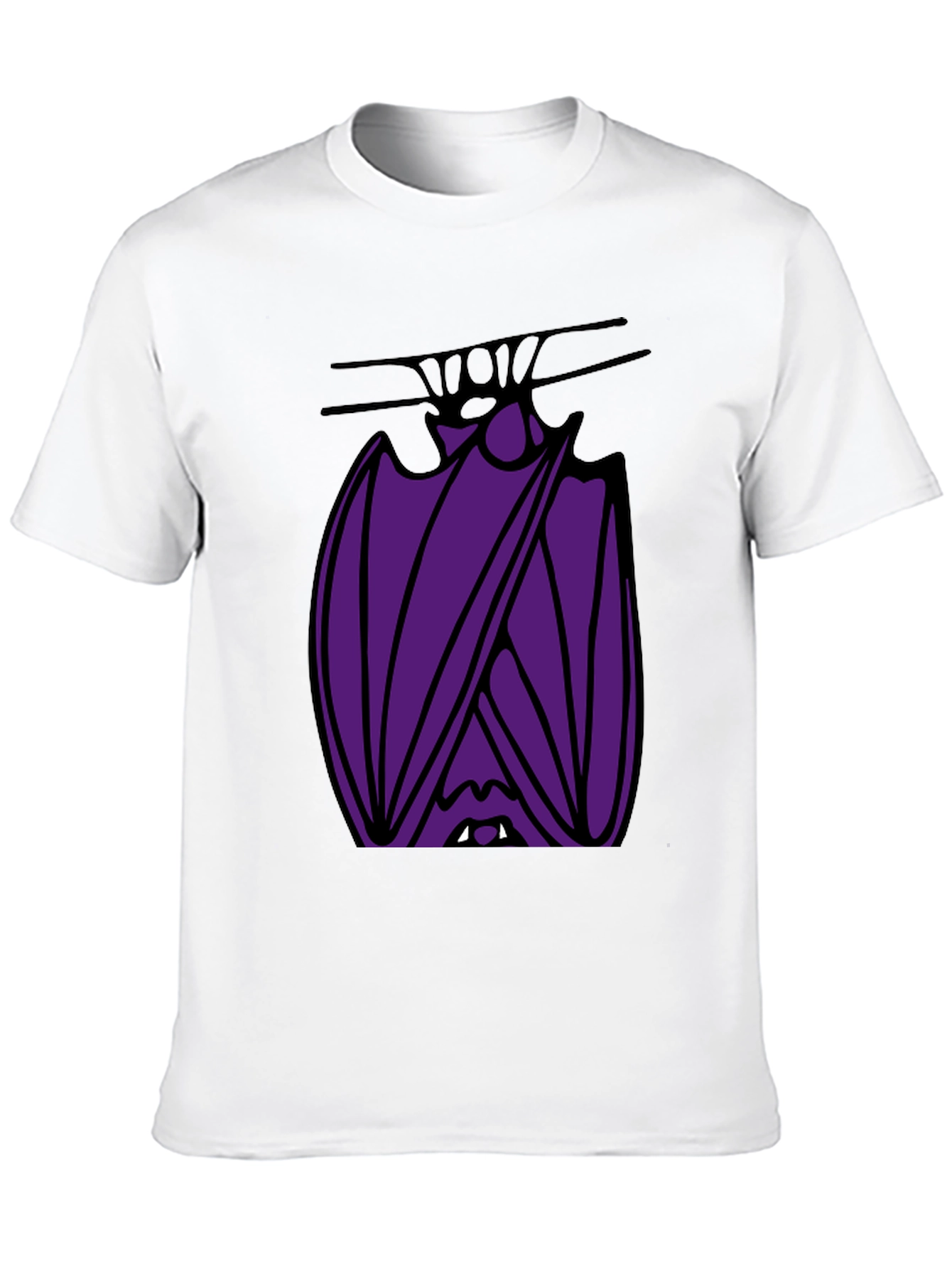 Hanging Bat Graphic Tee - Unique Halloween Style