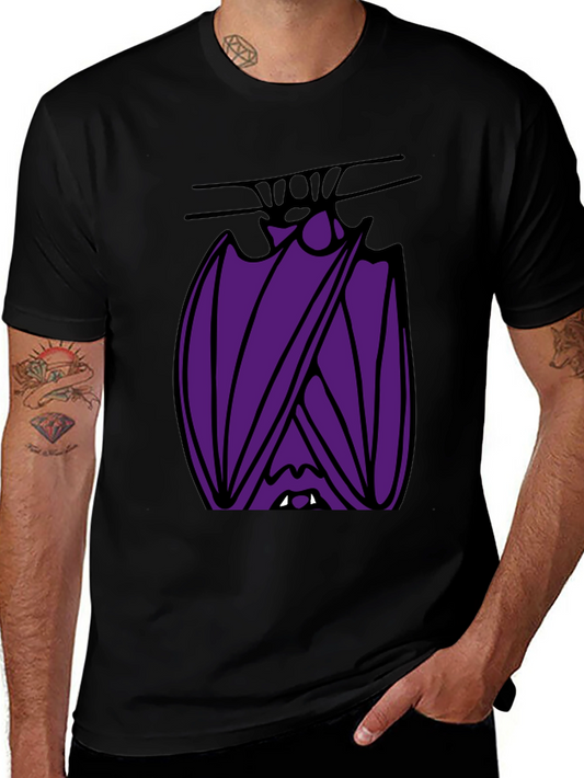 Hanging Bat Graphic Tee - Unique Halloween Style