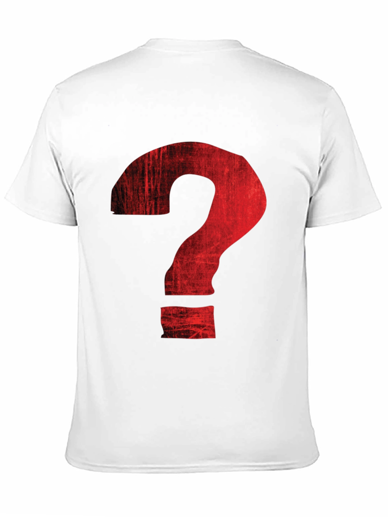 Distressed Red Question Mark Graphic T-Shirt
