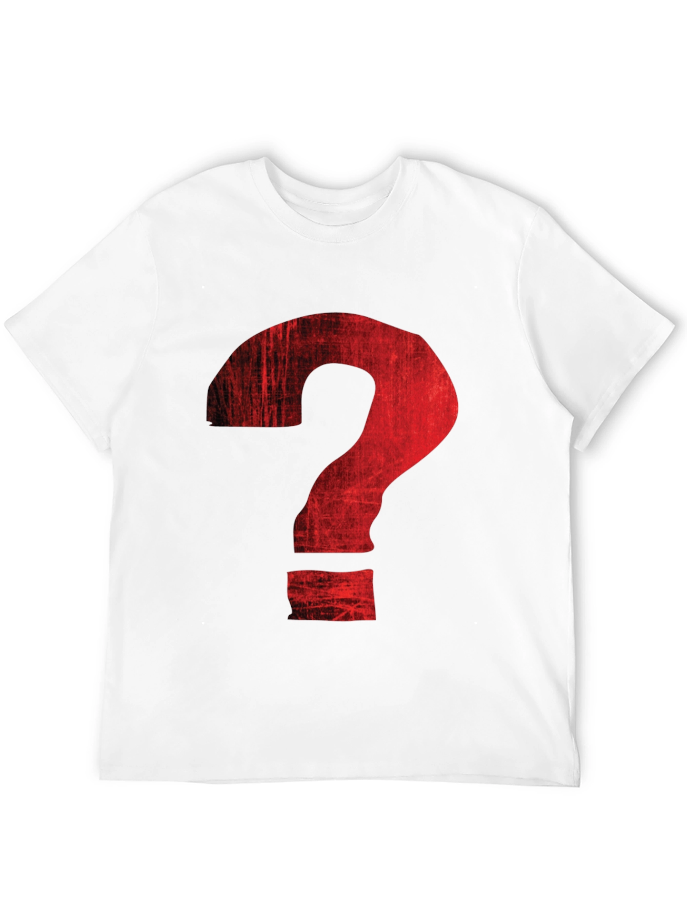 Distressed Red Question Mark Graphic T-Shirt