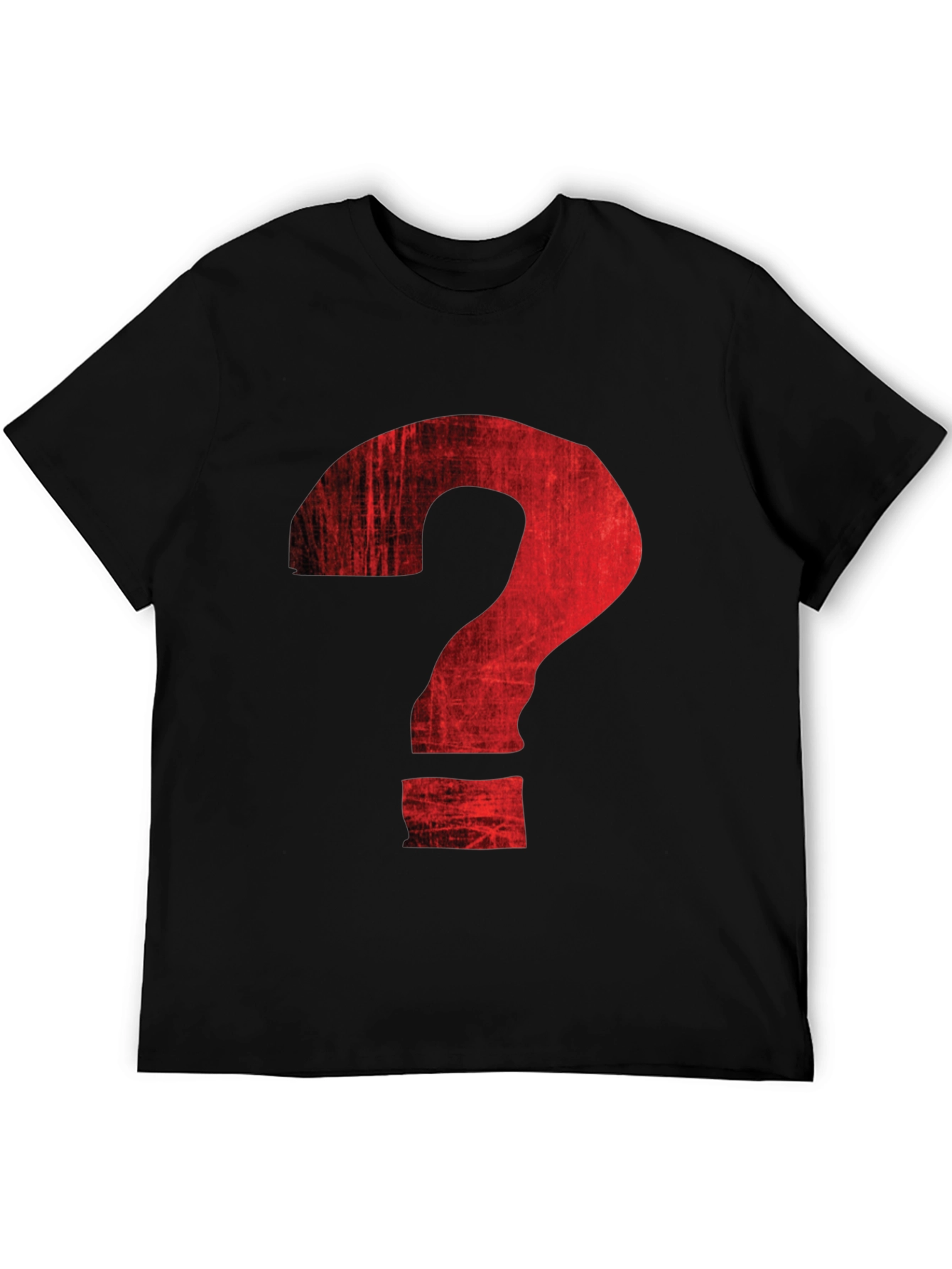 Distressed Red Question Mark Graphic T-Shirt