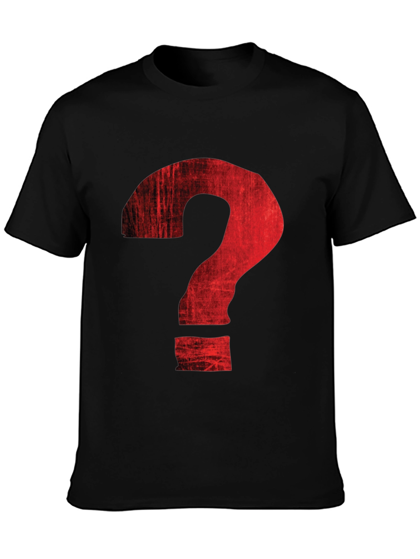 Distressed Red Question Mark Graphic T-Shirt