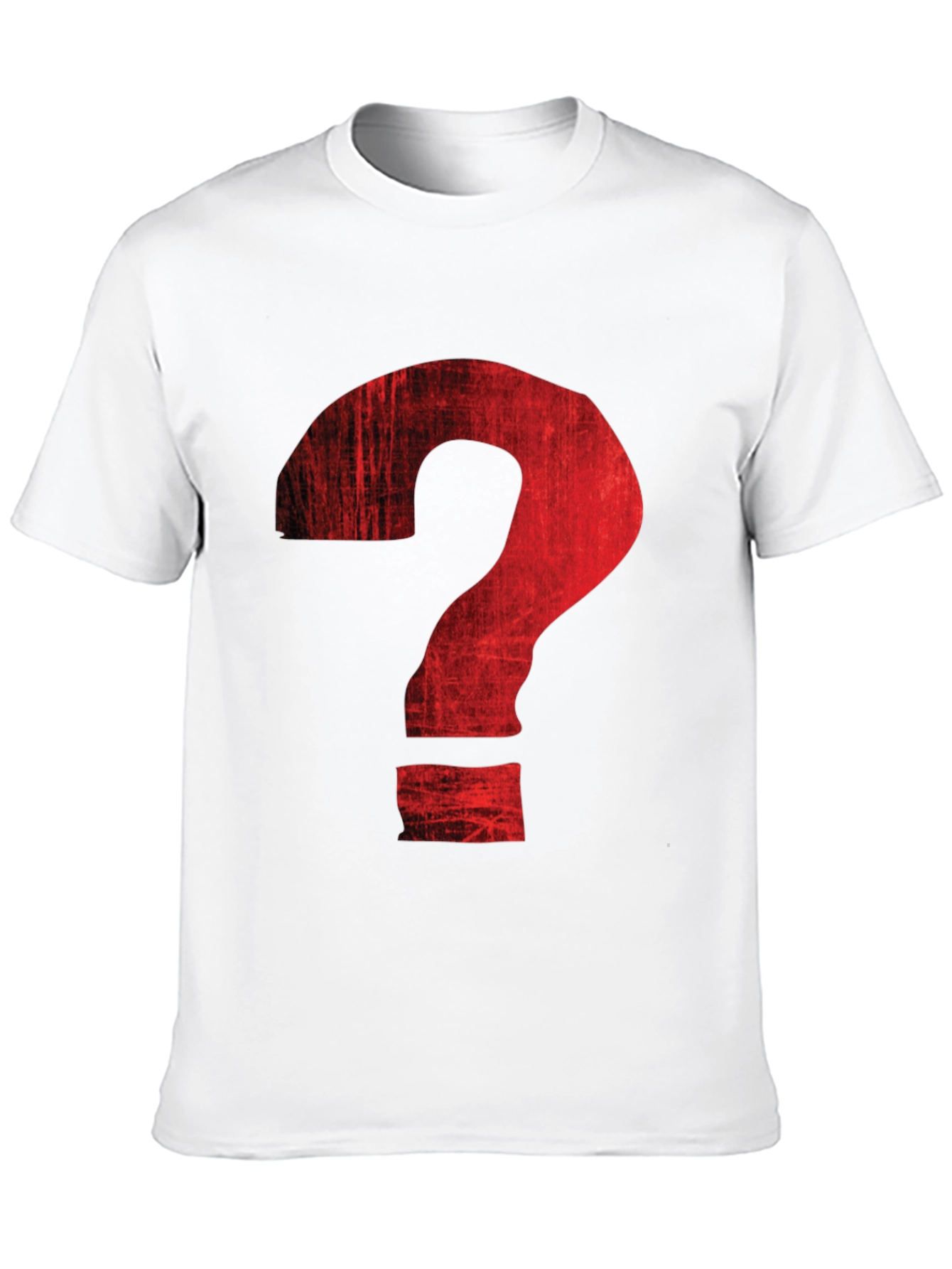 Distressed Red Question Mark Graphic T-Shirt