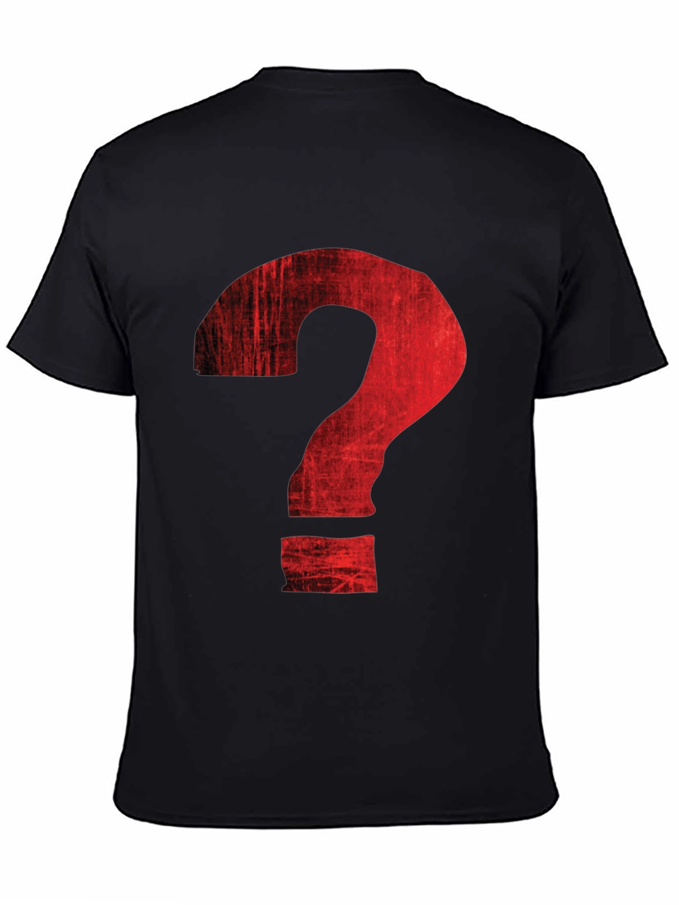 Distressed Red Question Mark Graphic T-Shirt
