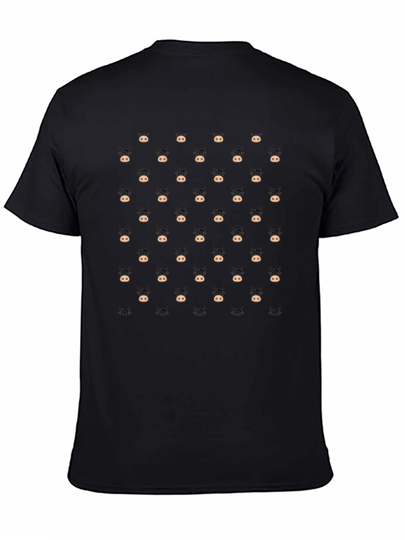 Funny Cow Pattern Black T-Shirt Casual Wear