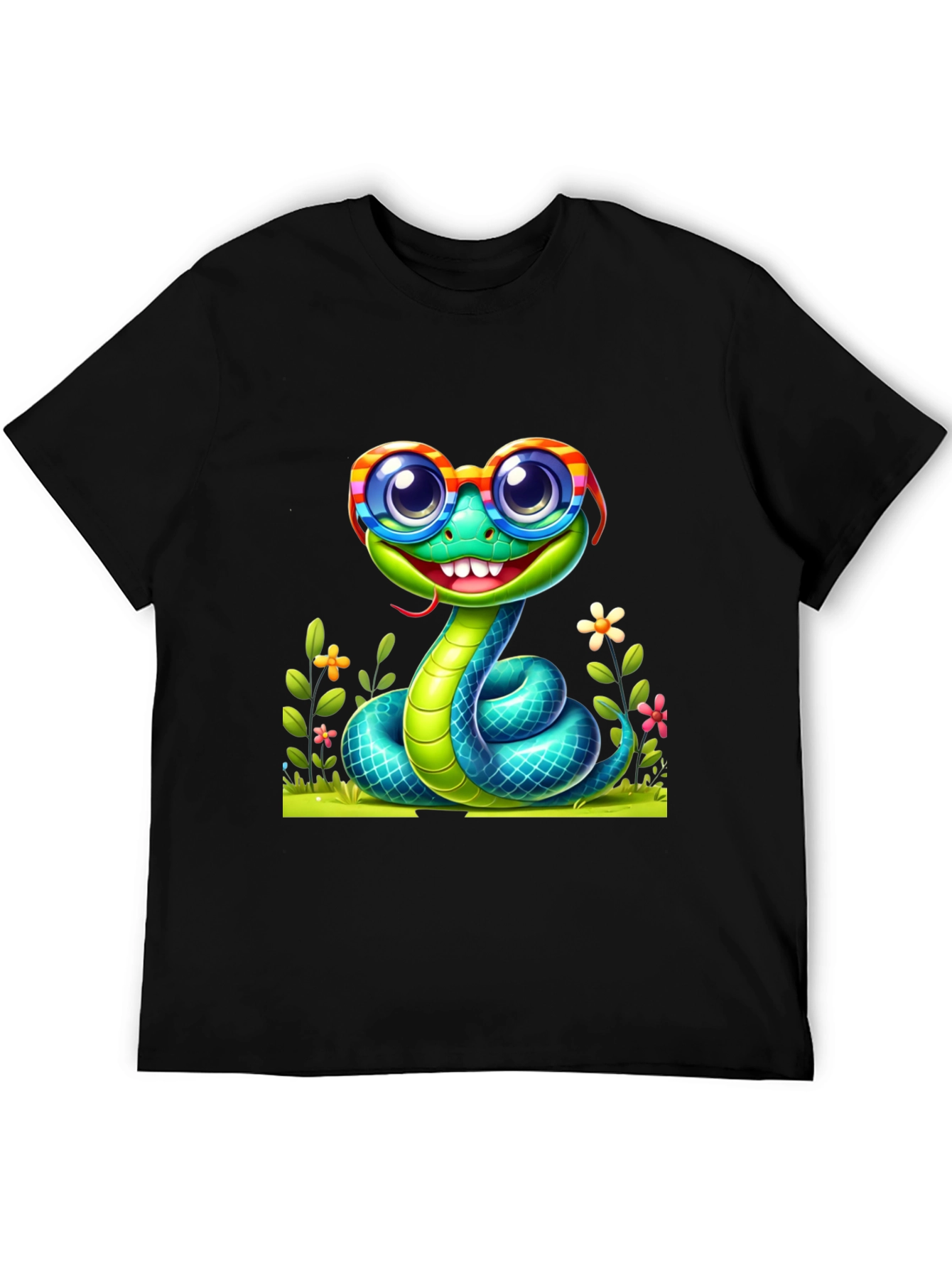 Snake with Glasses Graphic Tee