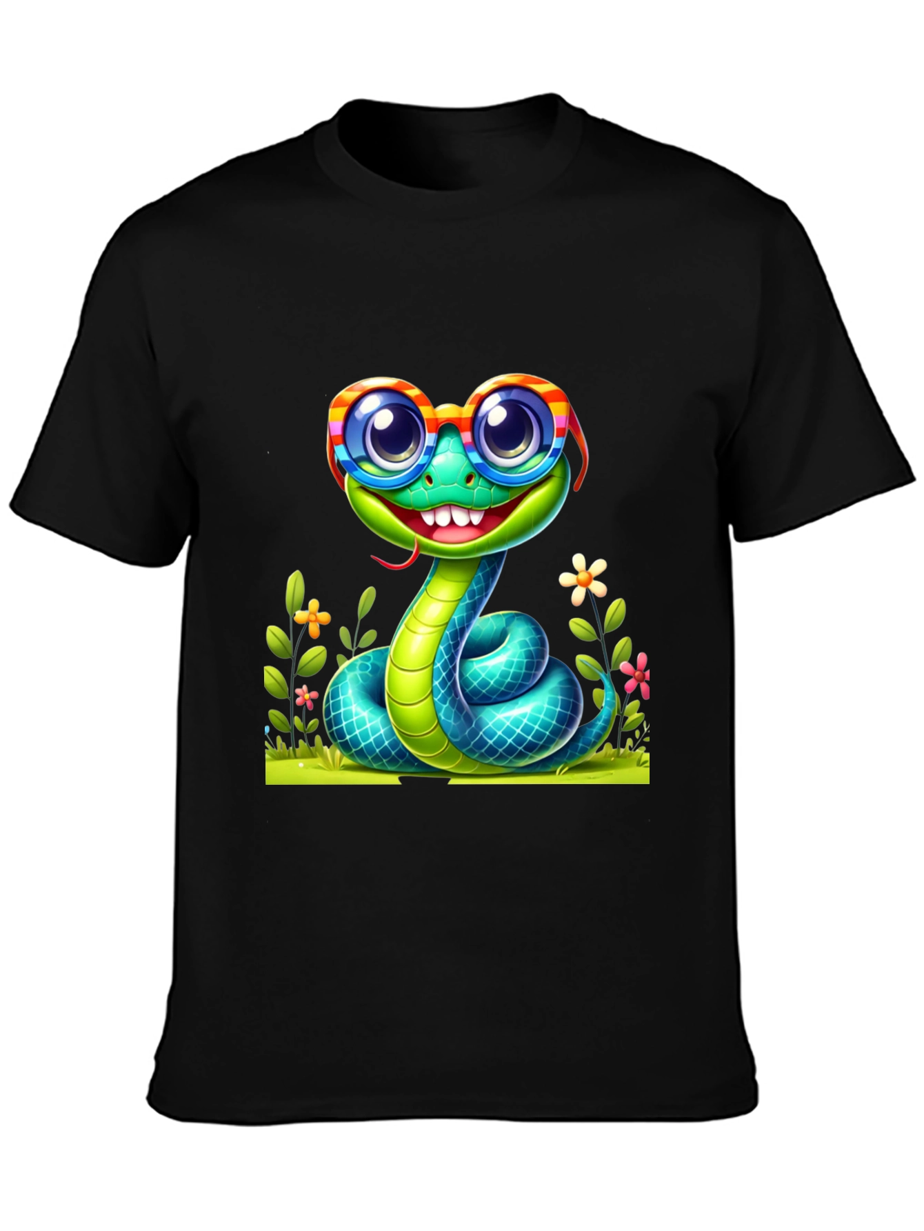 Snake with Glasses Graphic Tee