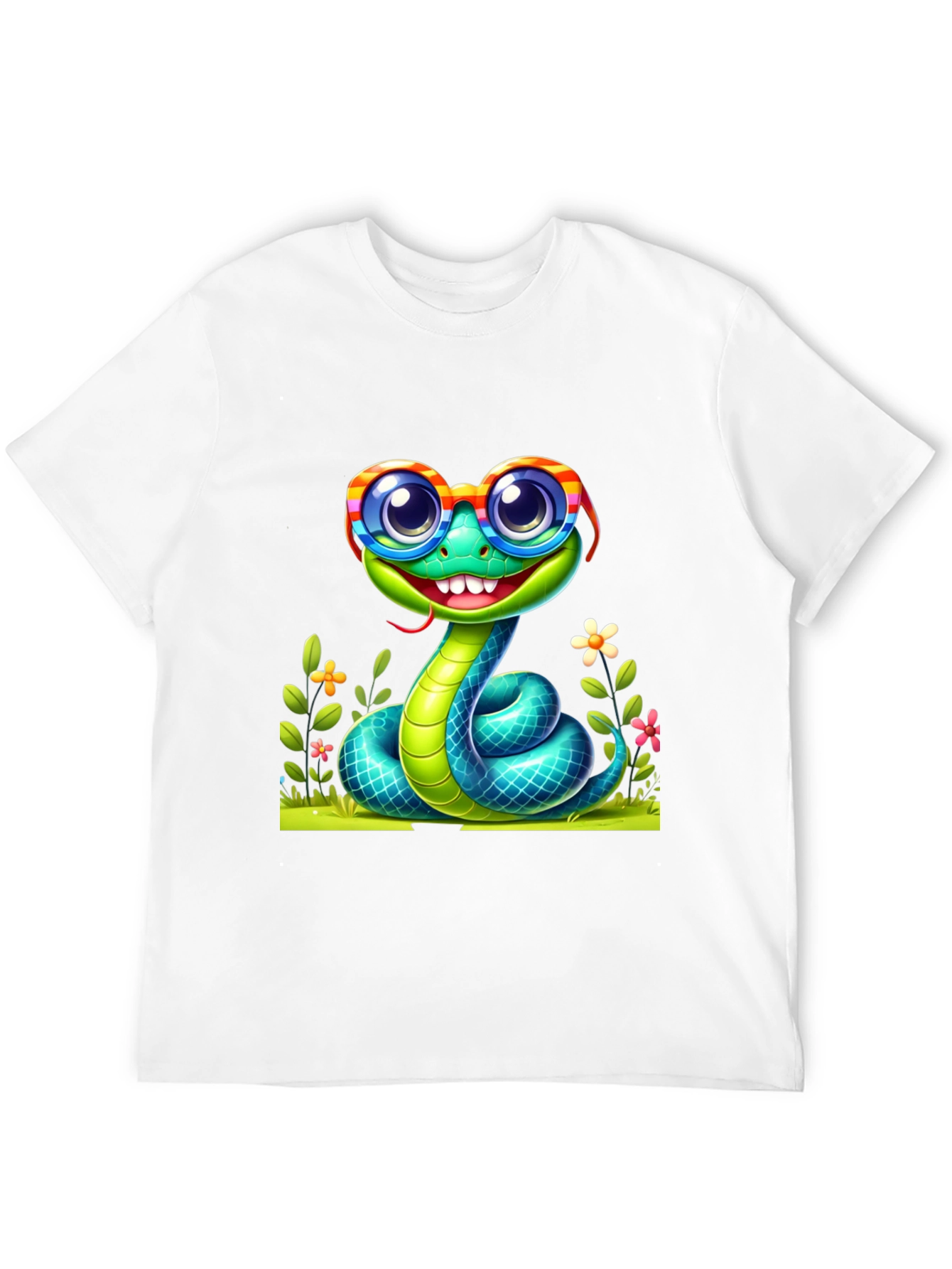 Snake with Glasses Graphic Tee