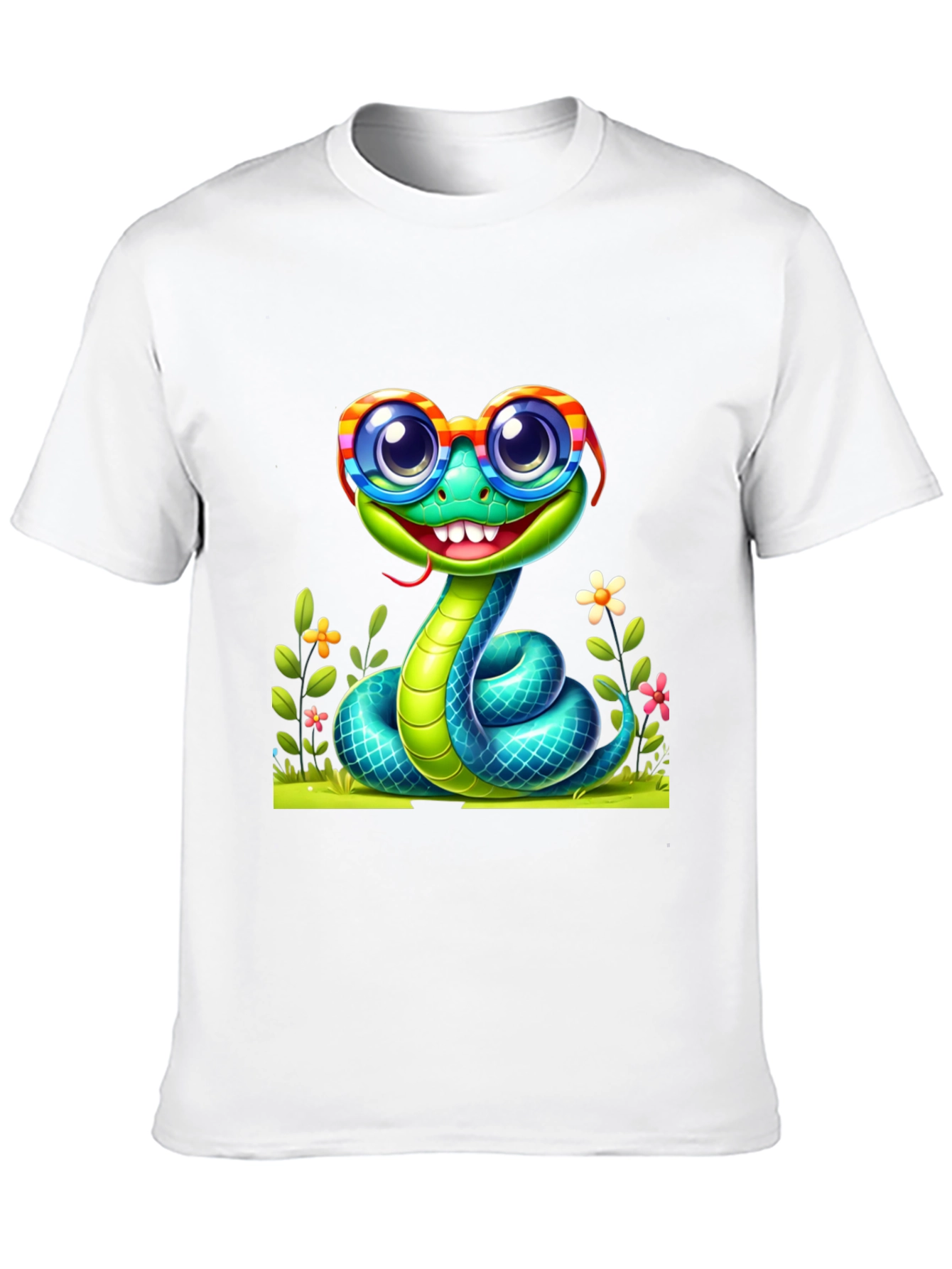 Snake with Glasses Graphic Tee
