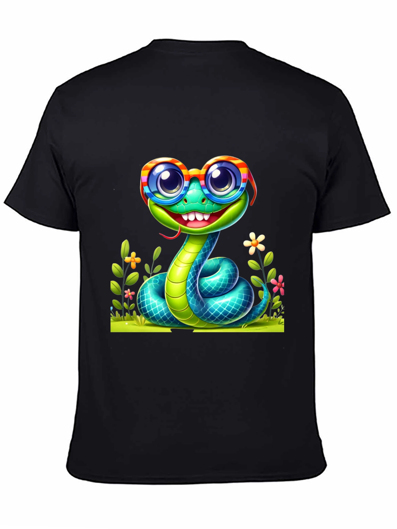 Snake with Glasses Graphic Tee
