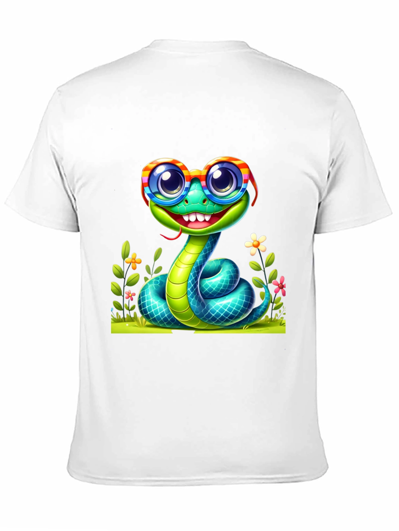 Snake with Glasses Graphic Tee
