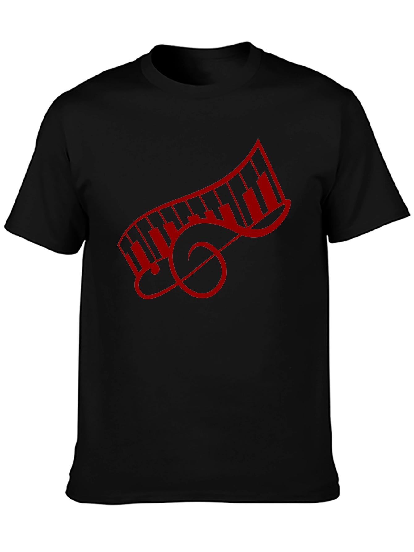 Music Lovers Piano Keys Treble Clef Graphic Tee