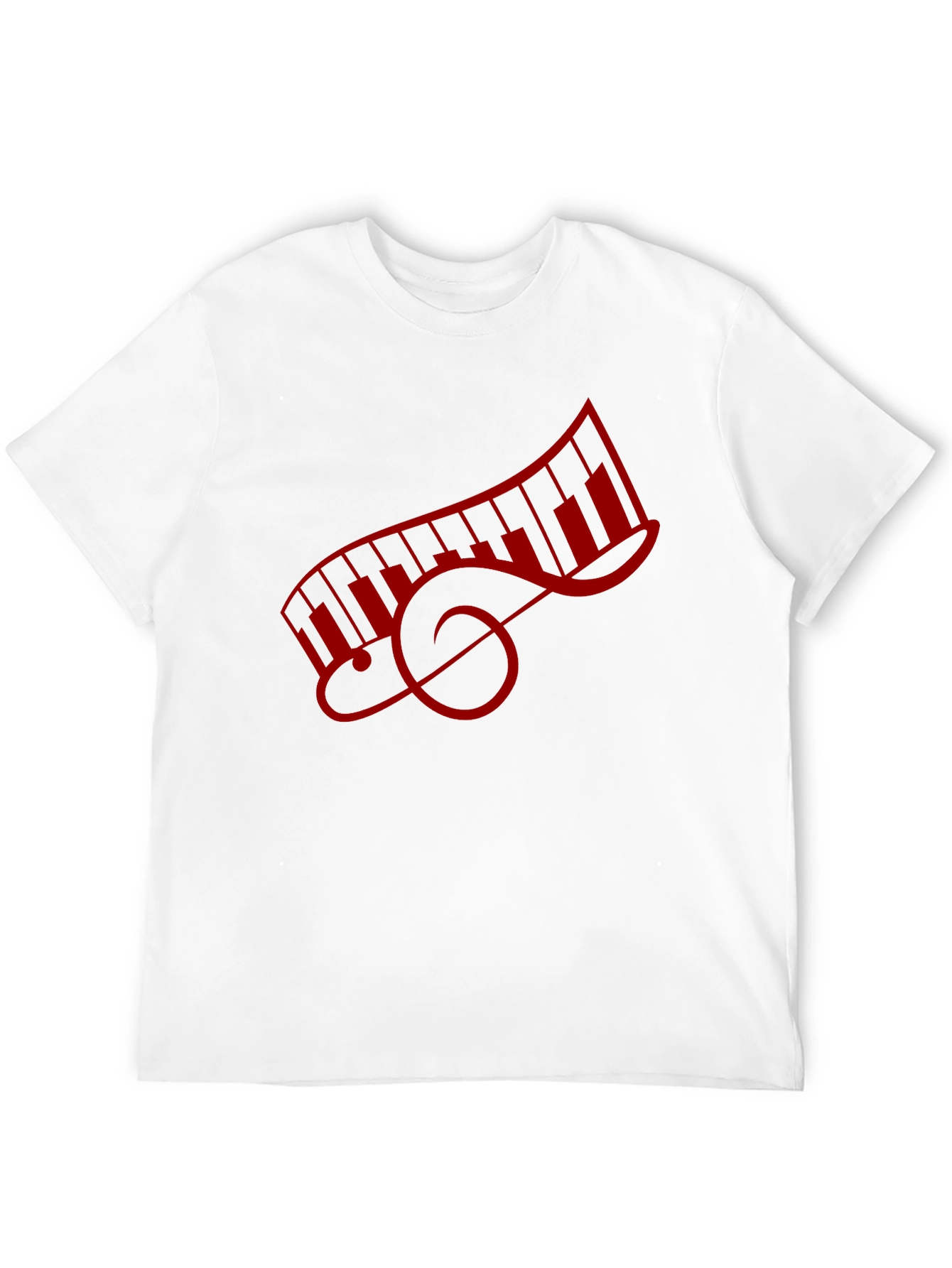 Music Lovers Piano Keys Treble Clef Graphic Tee
