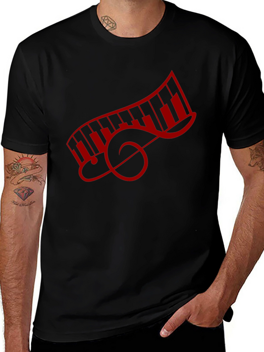 Music Lovers Piano Keys Treble Clef Graphic Tee