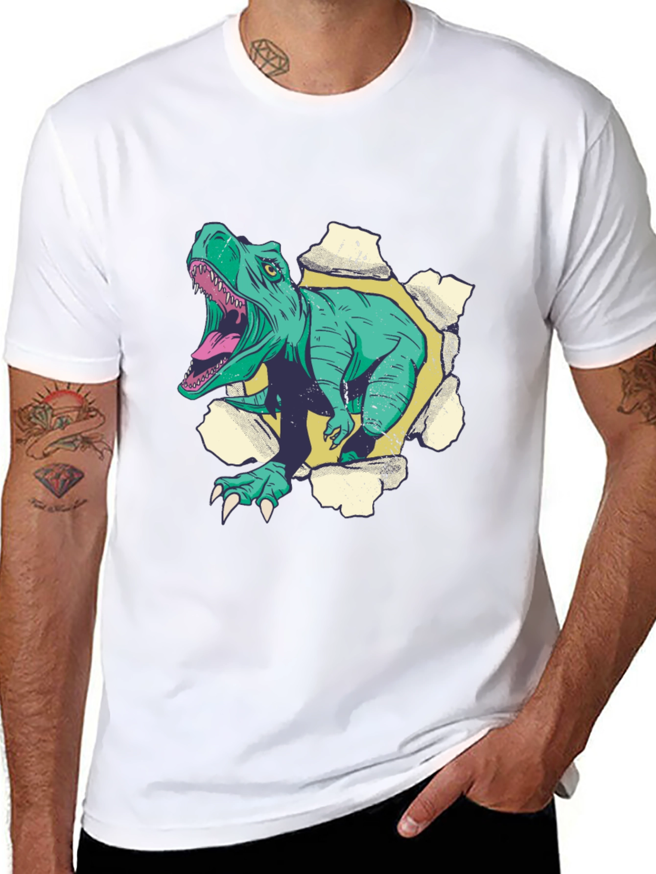 Dinosaur Graphic T-Shirt - Mens Black Tee