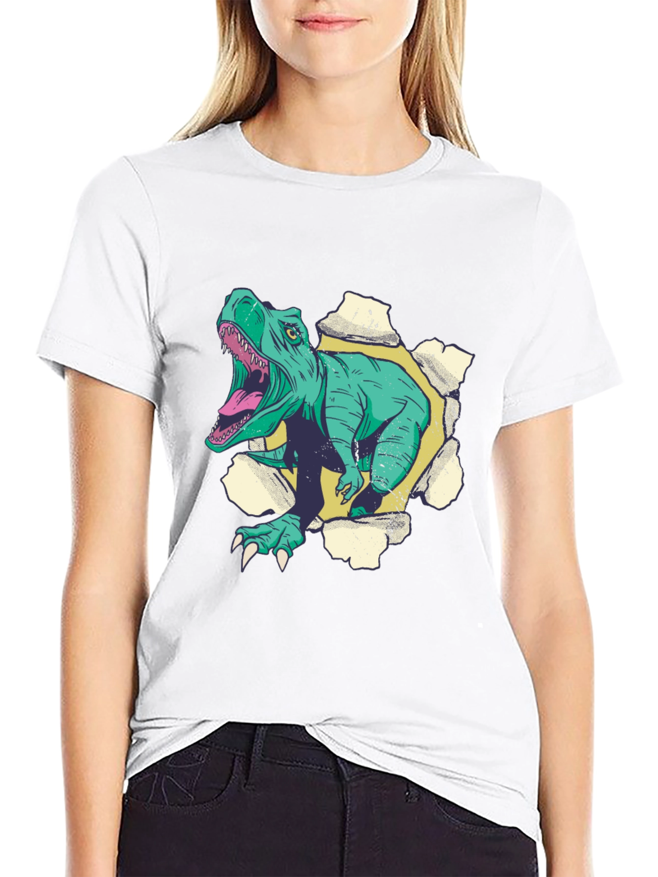 Dinosaur Graphic T-Shirt - Mens Black Tee
