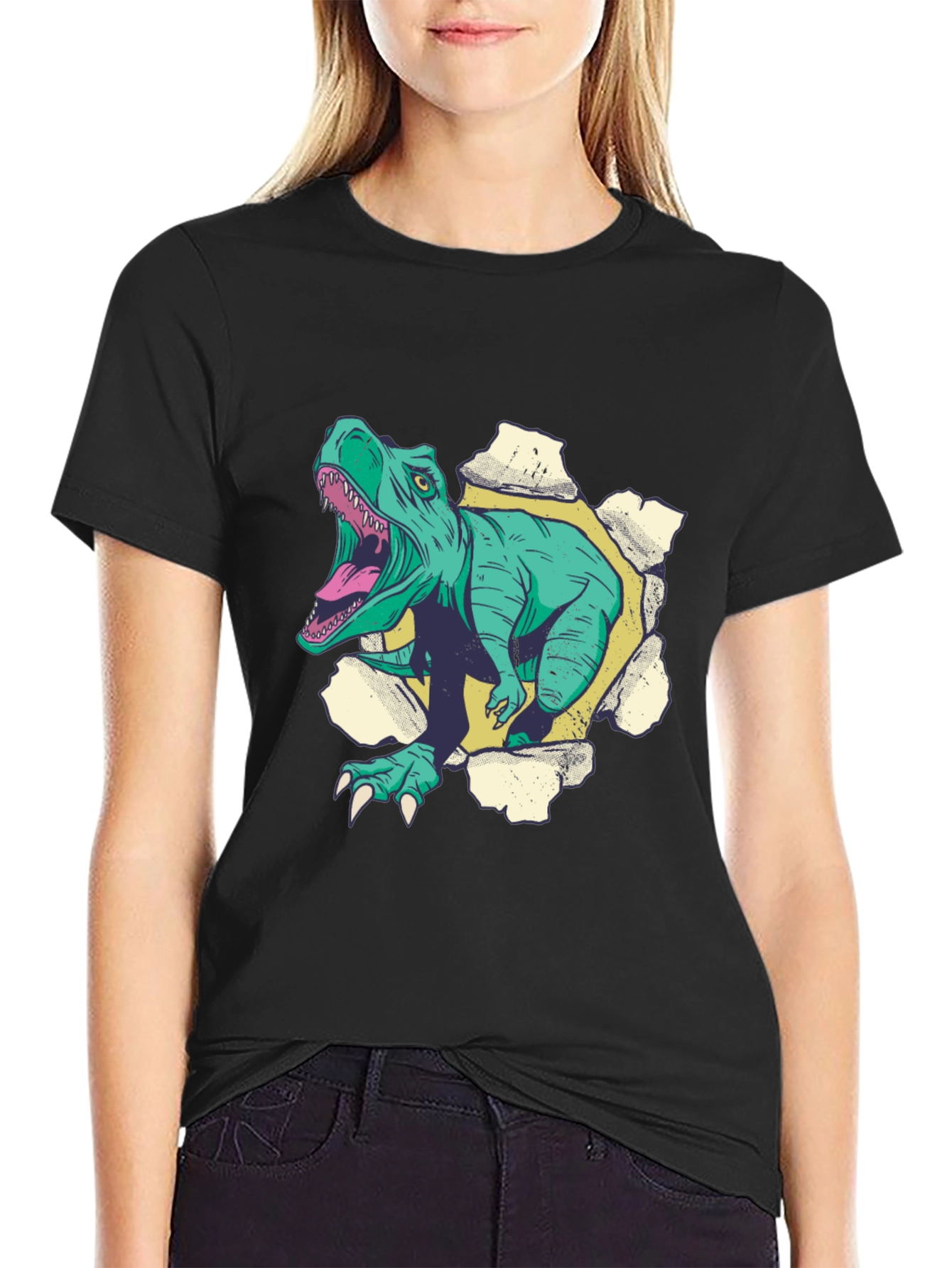 Dinosaur Graphic T-Shirt - Mens Black Tee