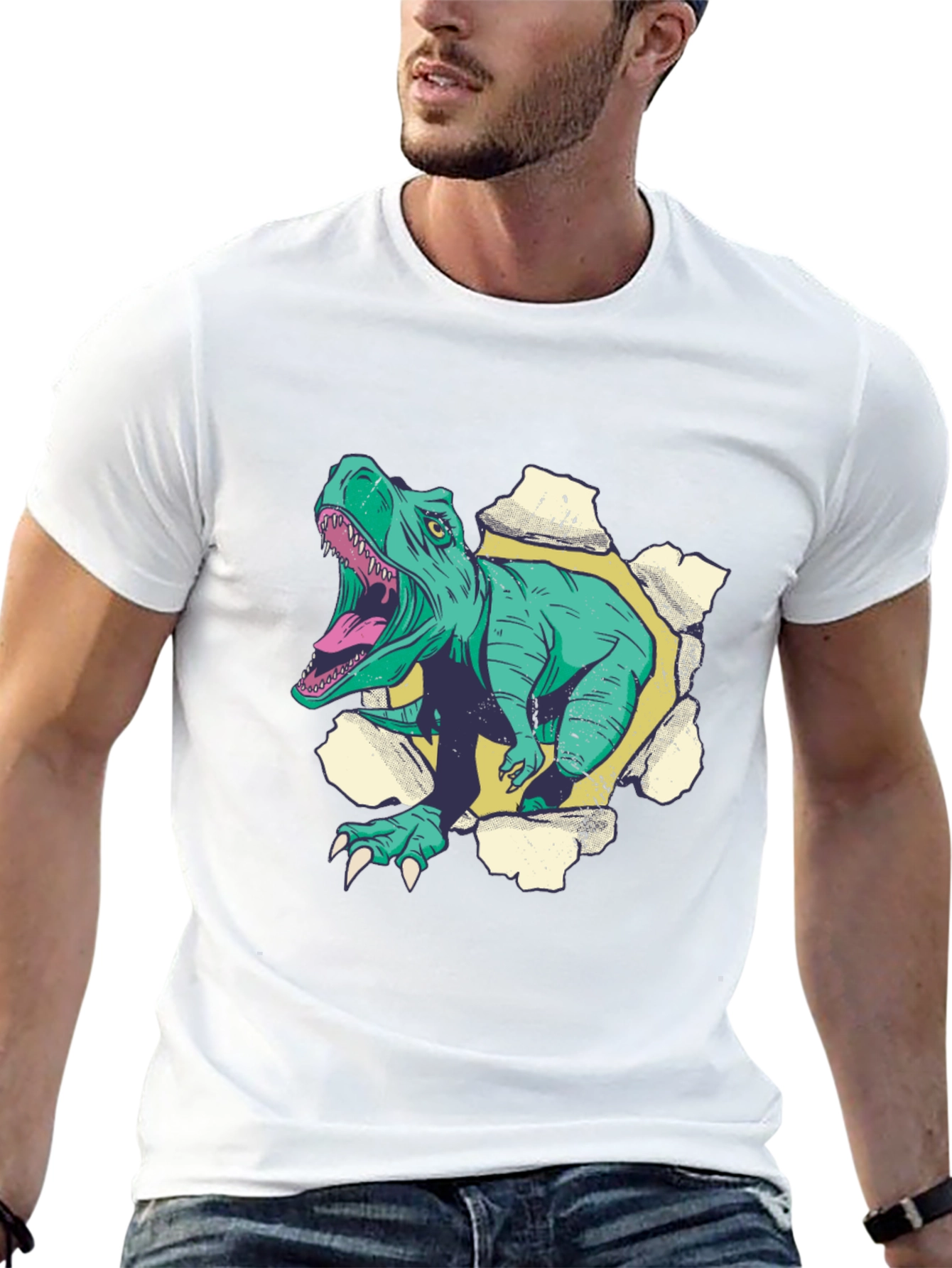 Dinosaur Graphic T-Shirt - Mens Black Tee