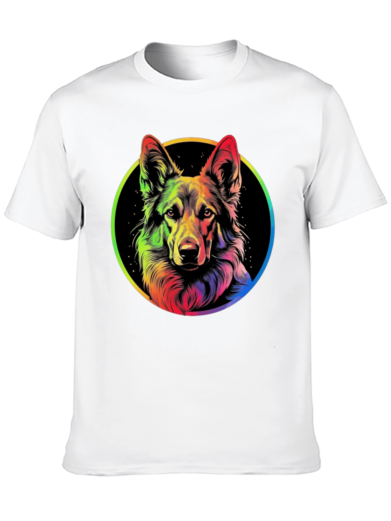 Rainbow German Shepherd Dog Graphic Tee