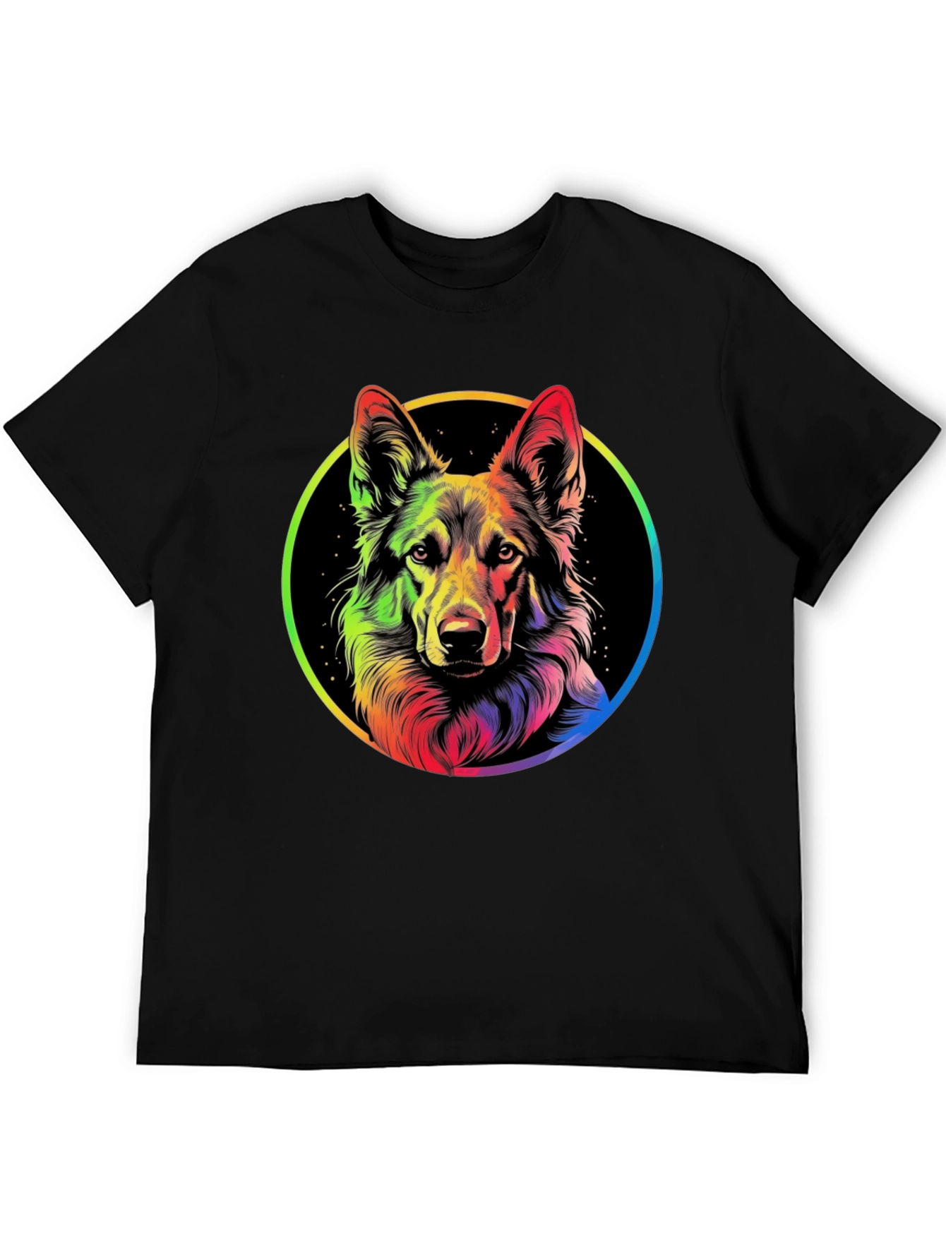 Rainbow German Shepherd Dog Graphic Tee