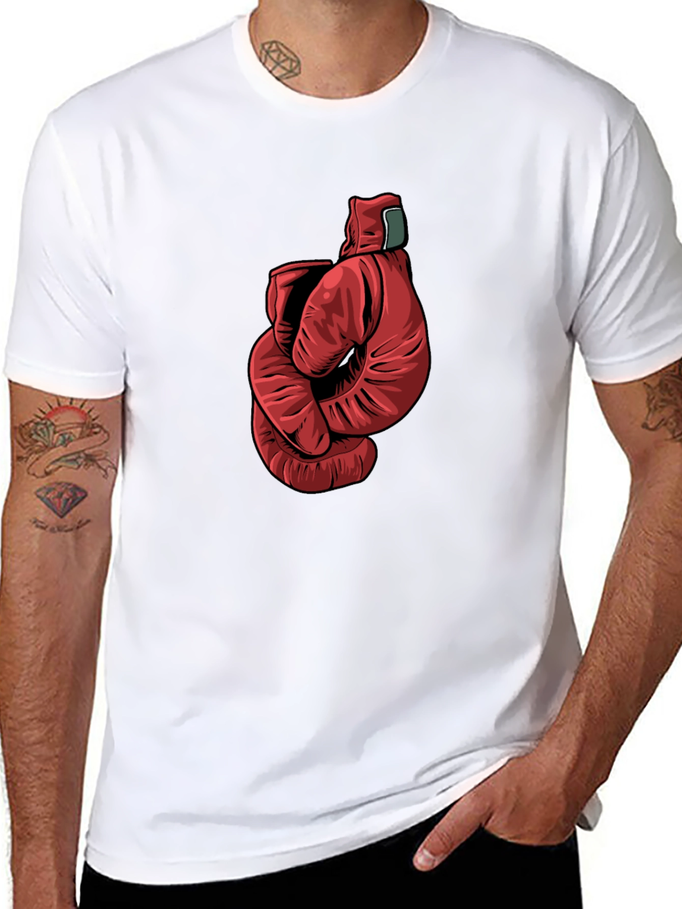 Boxing Gloves Graphic Tee - Mens Black T-Shirt