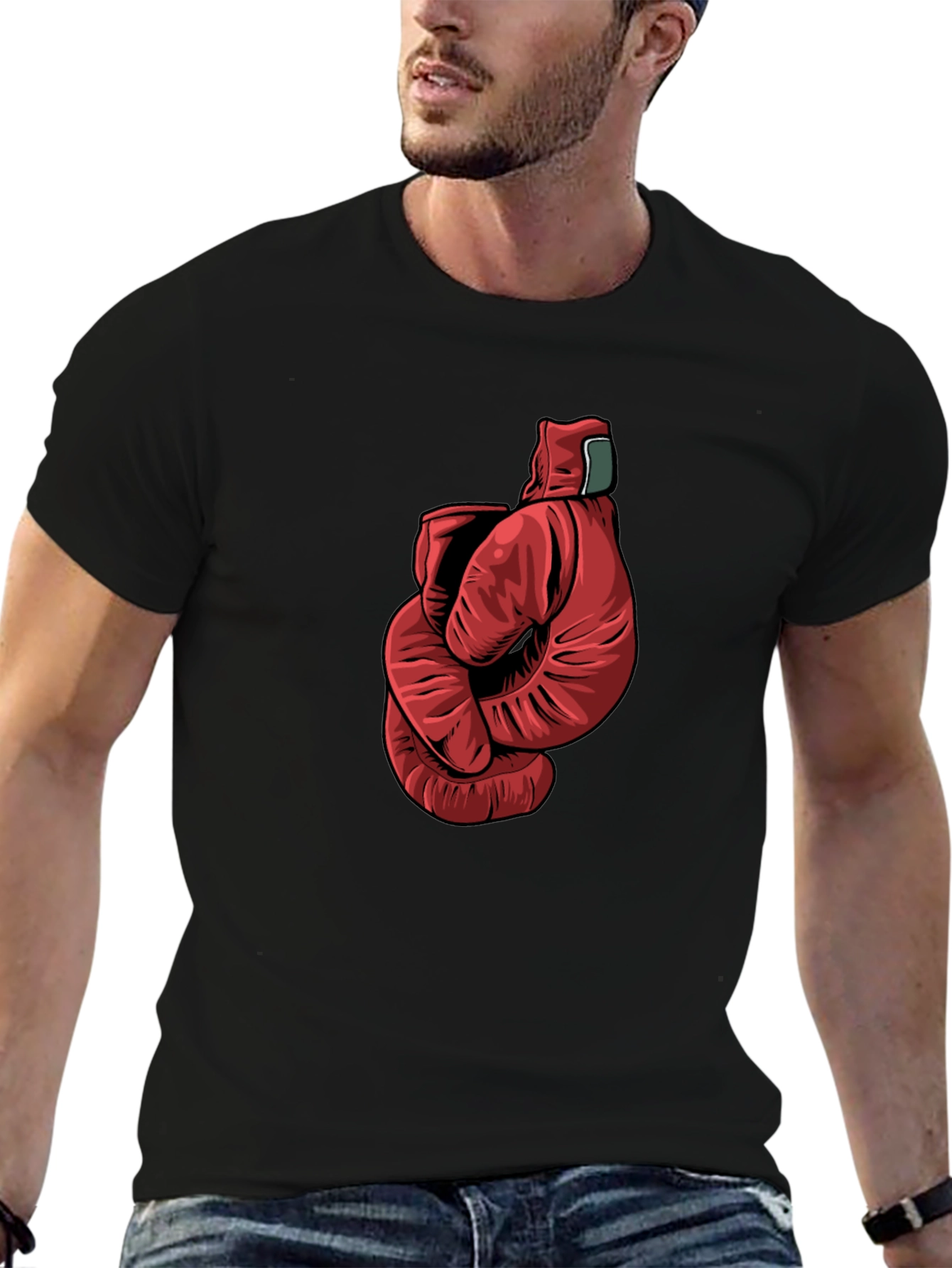 Boxing Gloves Graphic Tee - Mens Black T-Shirt