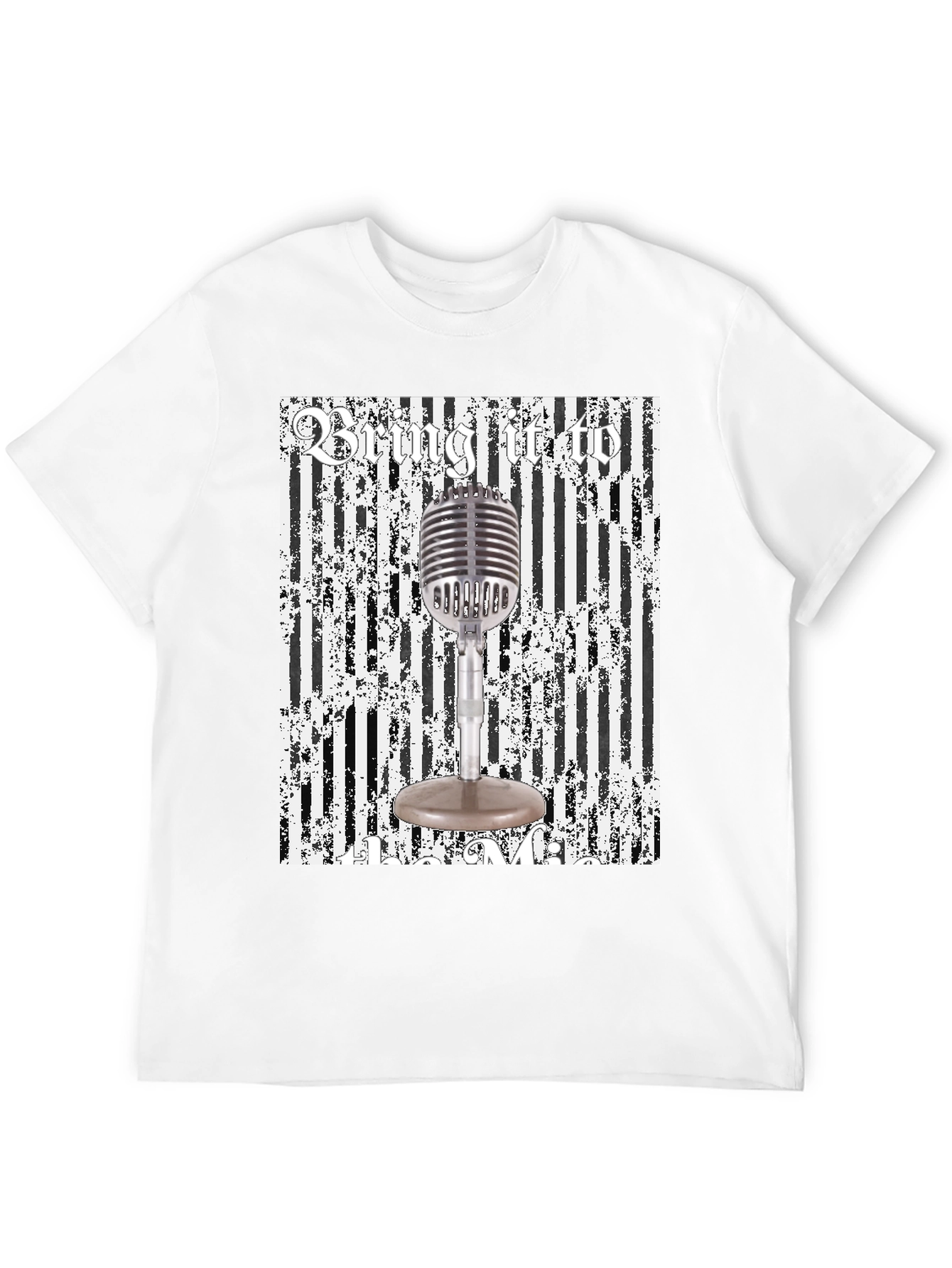 Retro Microphone Graphic Tee - Bring It To Me